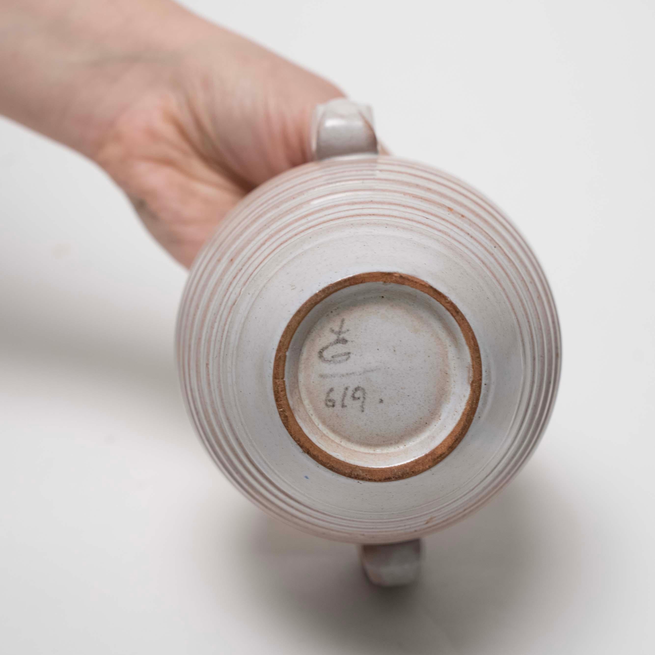 White/Cream Glazed Ceramic Vase by Gabriel Keramik, Sweden, c. 1930 For Sale 4