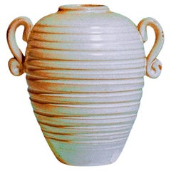 White/Cream Glazed Ceramic Vase by Gabriel Keramik, Sweden, c. 1930