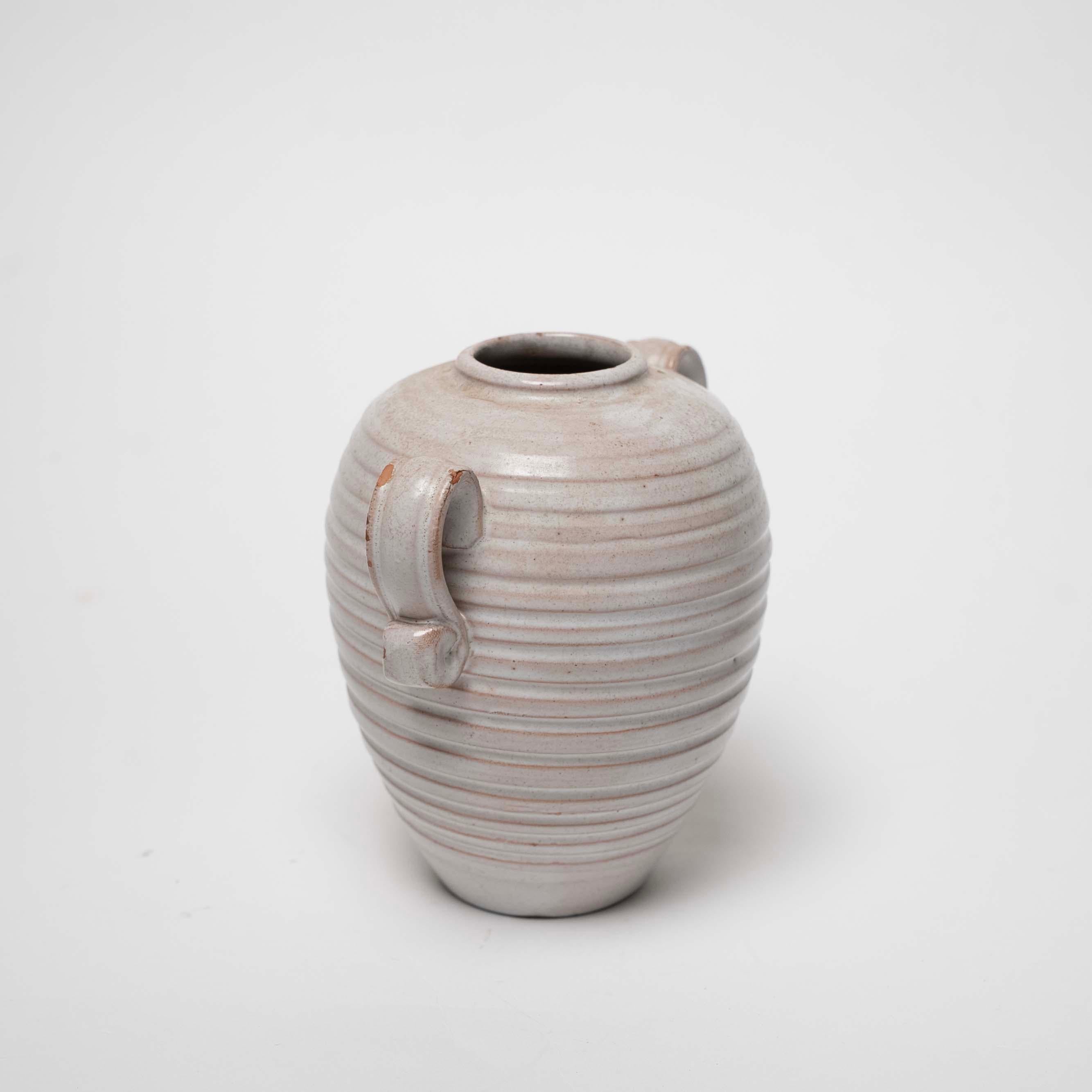 White/Cream Glazed Ceramic Vase by Gabriel Keramik, Sweden, c. 1930 For Sale 1
