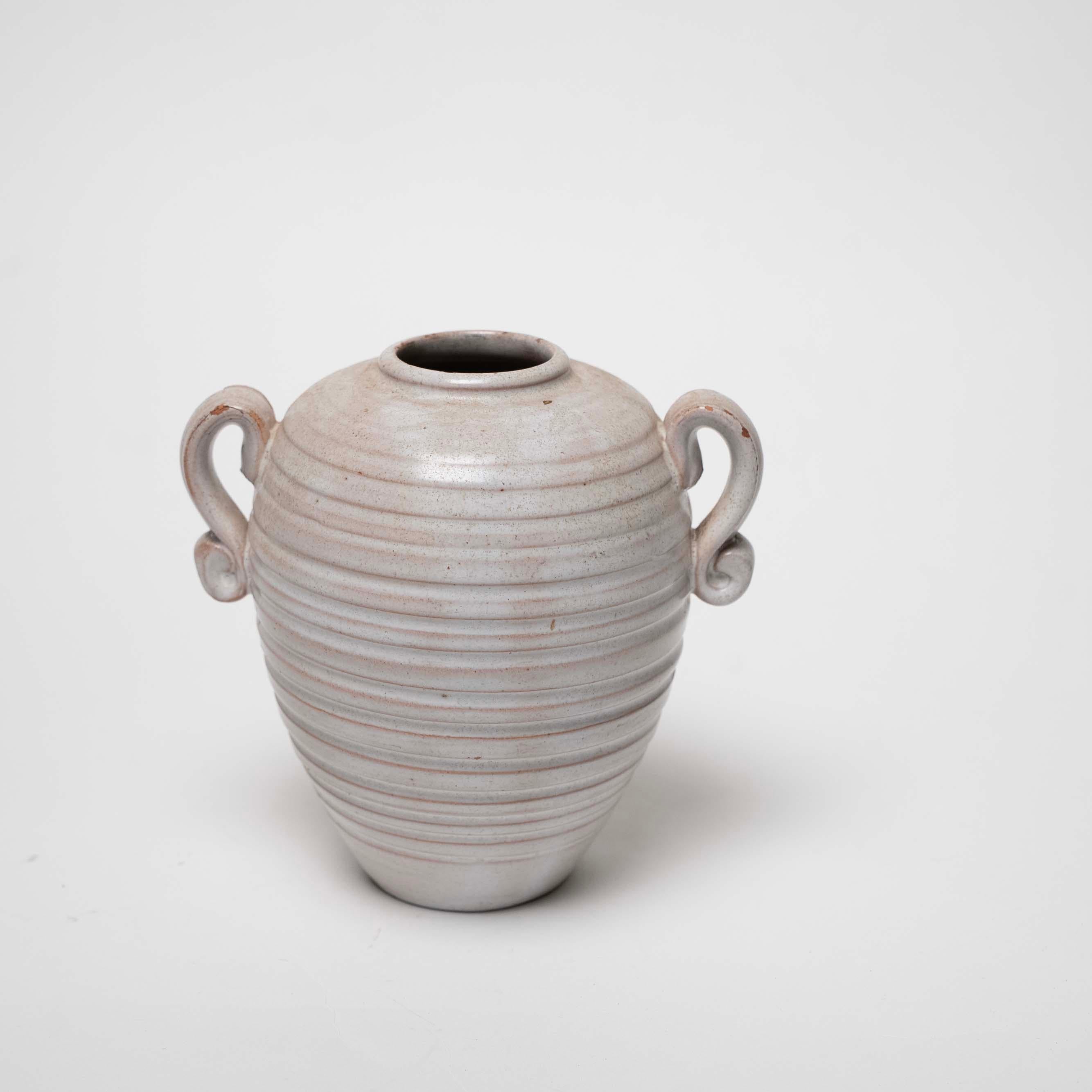 White/Cream Glazed Ceramic Vase by Gabriel Keramik, Sweden, c. 1930 For Sale 2