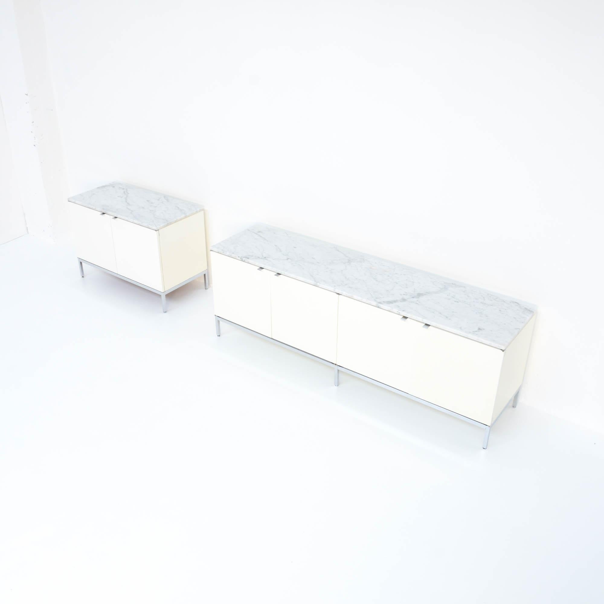 White Credenza with Marble Top by Florence Knoll 5