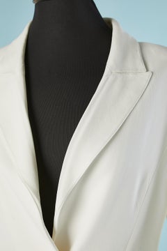 White crêpe trouser-suit State of Claude Montana Circa 1980's