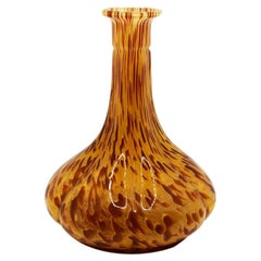 Vintage White Cristal Tortoise Hue Murano Glass Vase - Made in Italy