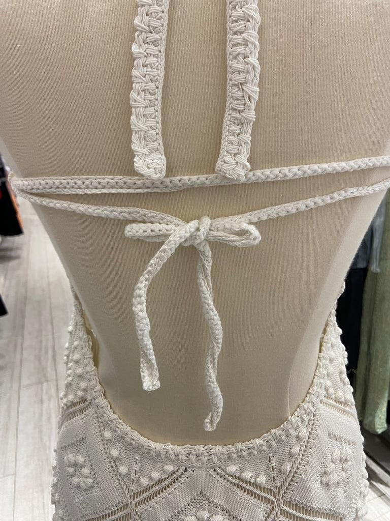 White crochet backless wedding dress or summer dress Chanel Resort 2023 at  1stDibs