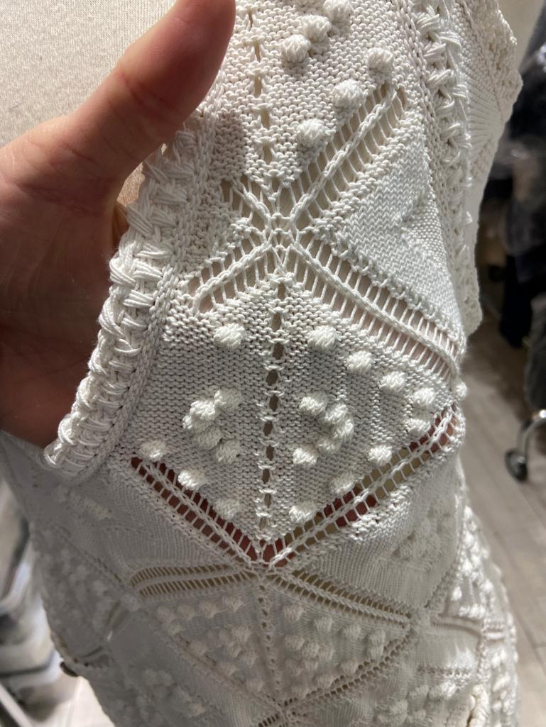 White crochet backless wedding dress or summer dress Chanel Resort 2023 For Sale 9