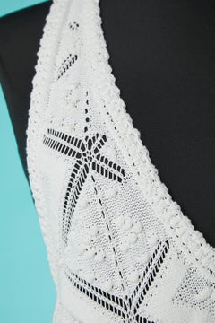 White crochet backless wedding dress or summer dress Chanel Resort 2023