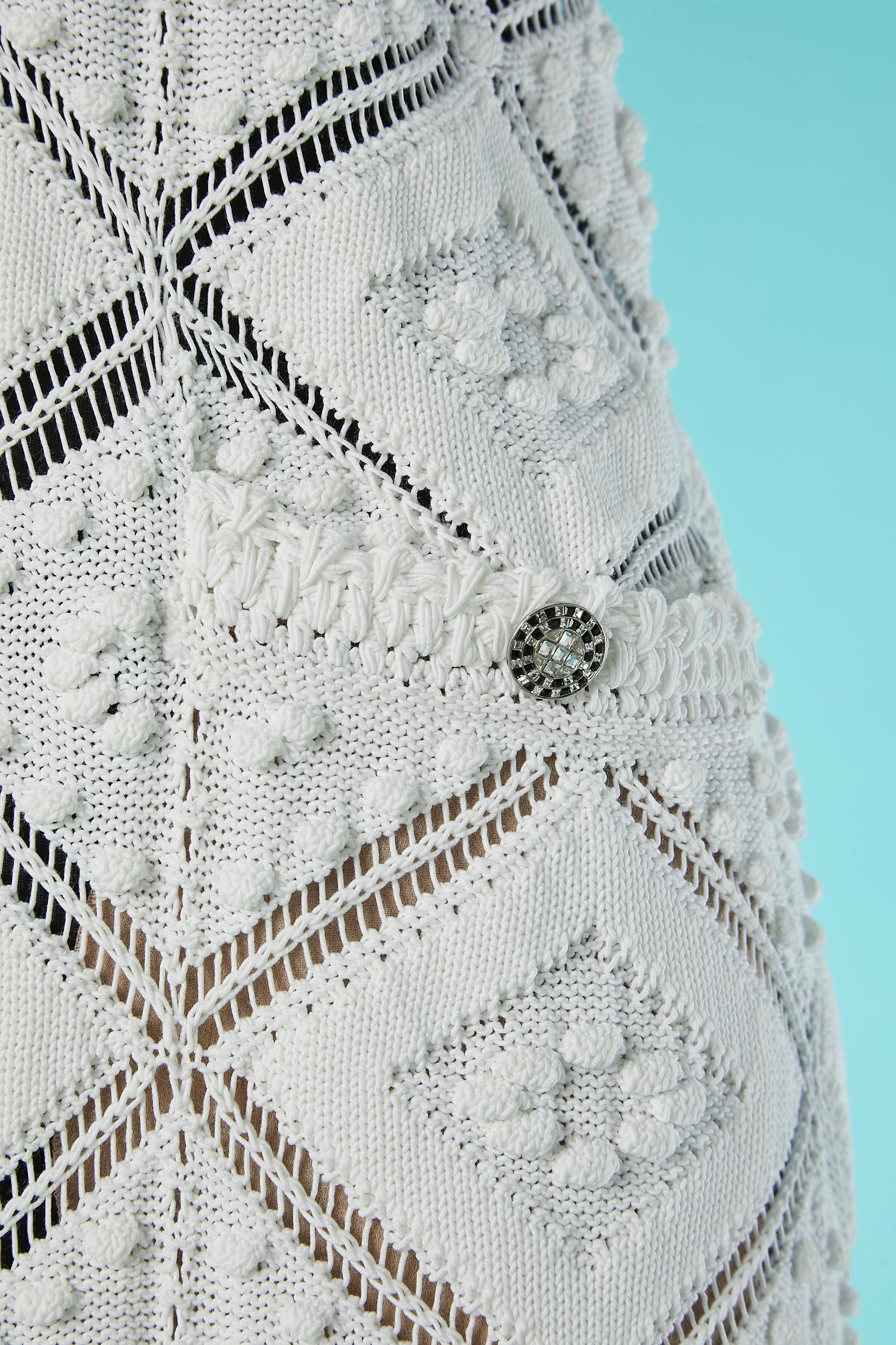 Gray White crochet backless wedding dress or summer dress Chanel Resort 2023