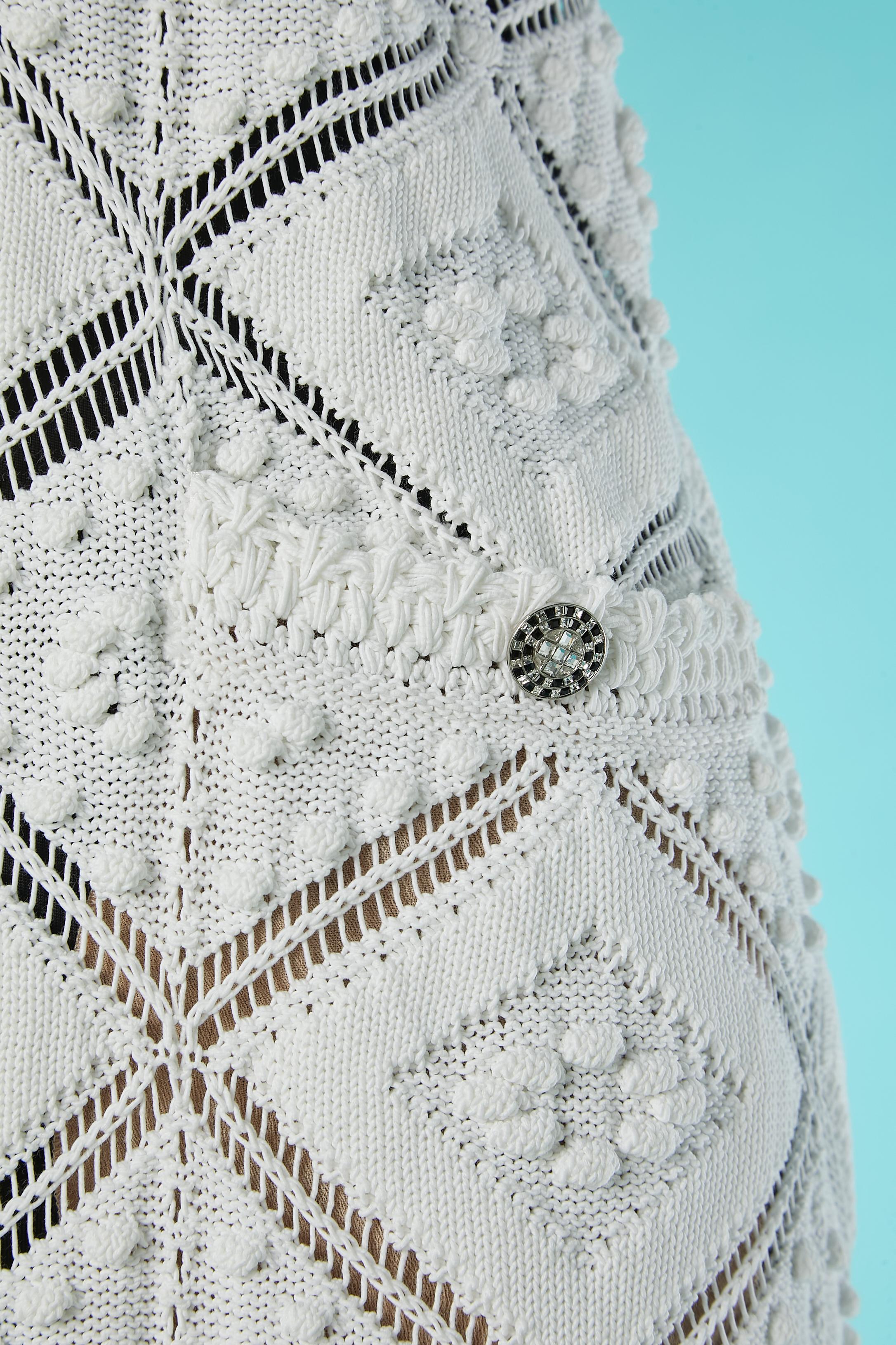Gray White crochet backless wedding dress or summer dress Chanel Resort 2023 For Sale