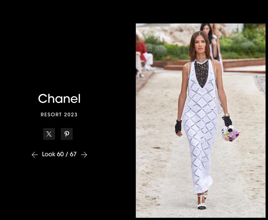 White crochet backless wedding dress or summer dress Chanel Resort 2023 4