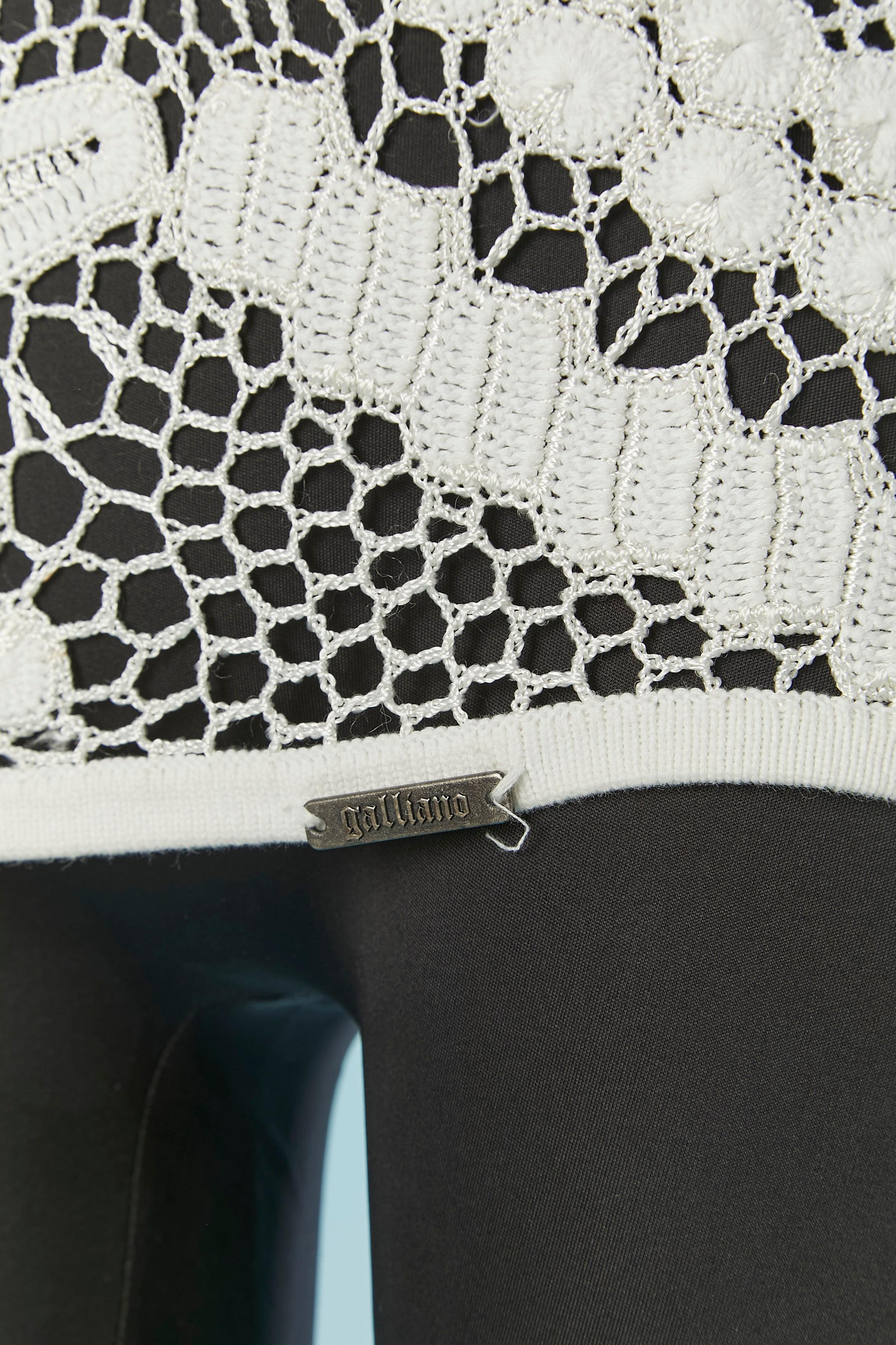 Gray White crochet tank-top GALLIANO For Sale