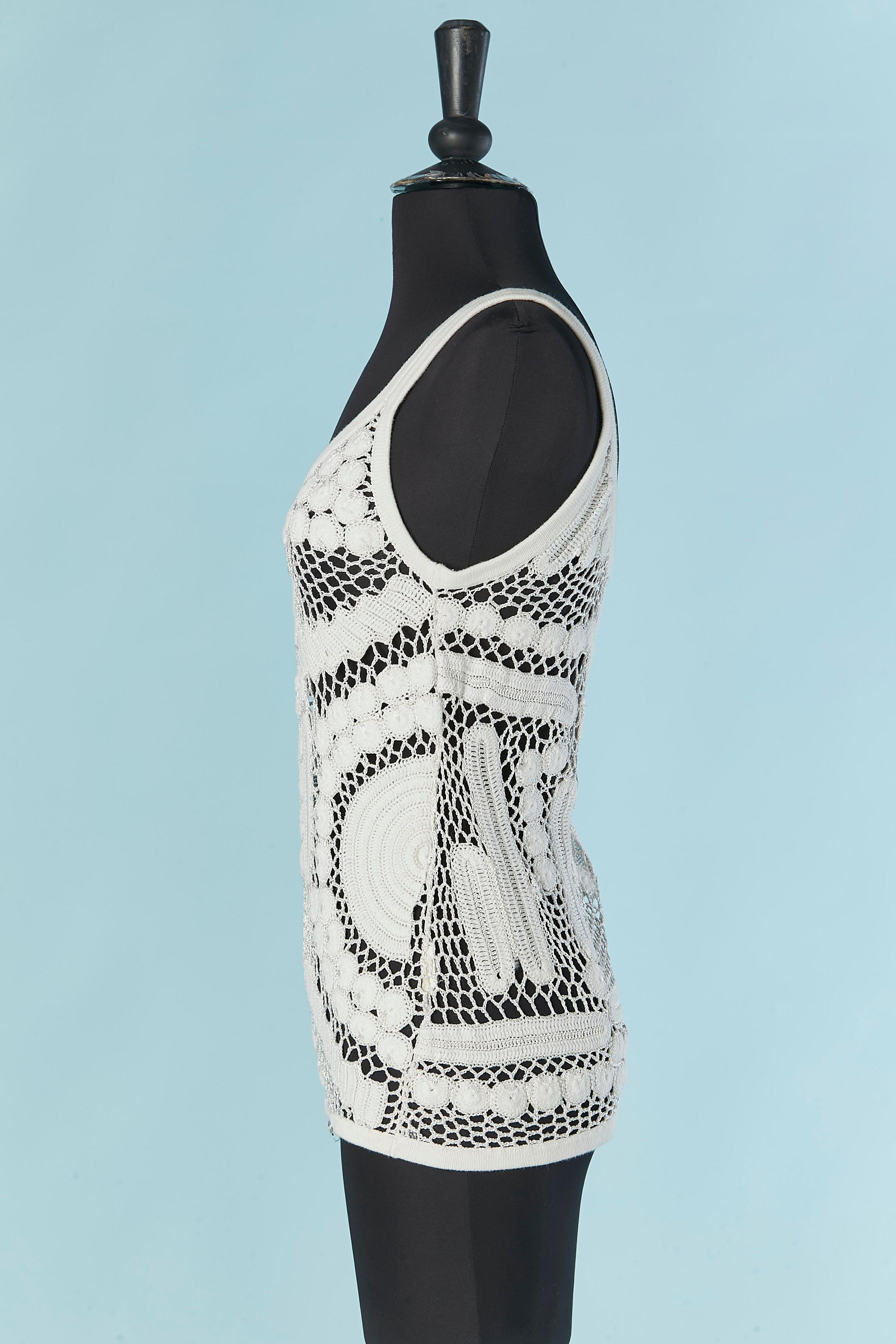 White crochet tank-top GALLIANO In Excellent Condition For Sale In Saint-Ouen-Sur-Seine, FR