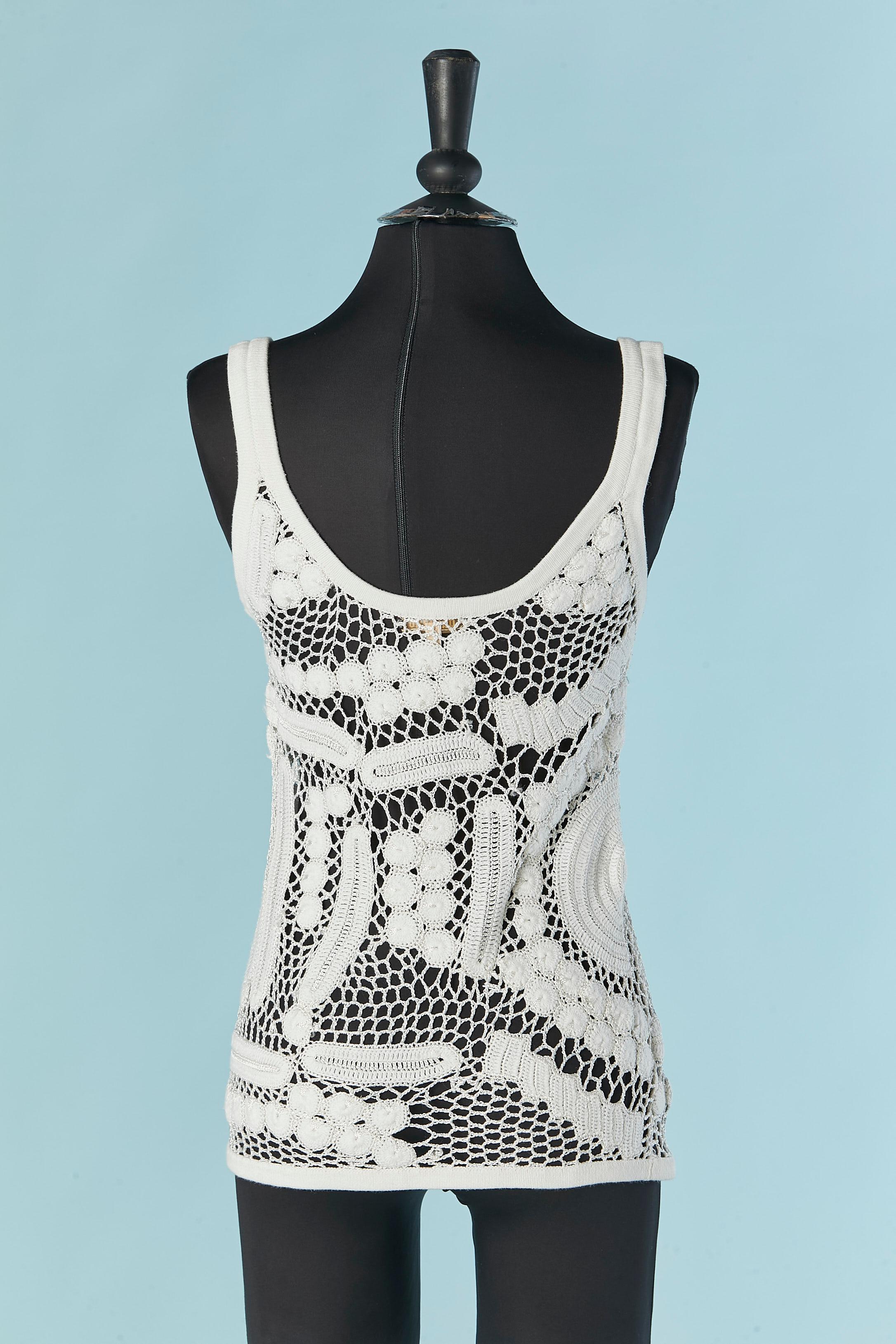 Women's White crochet tank-top GALLIANO For Sale