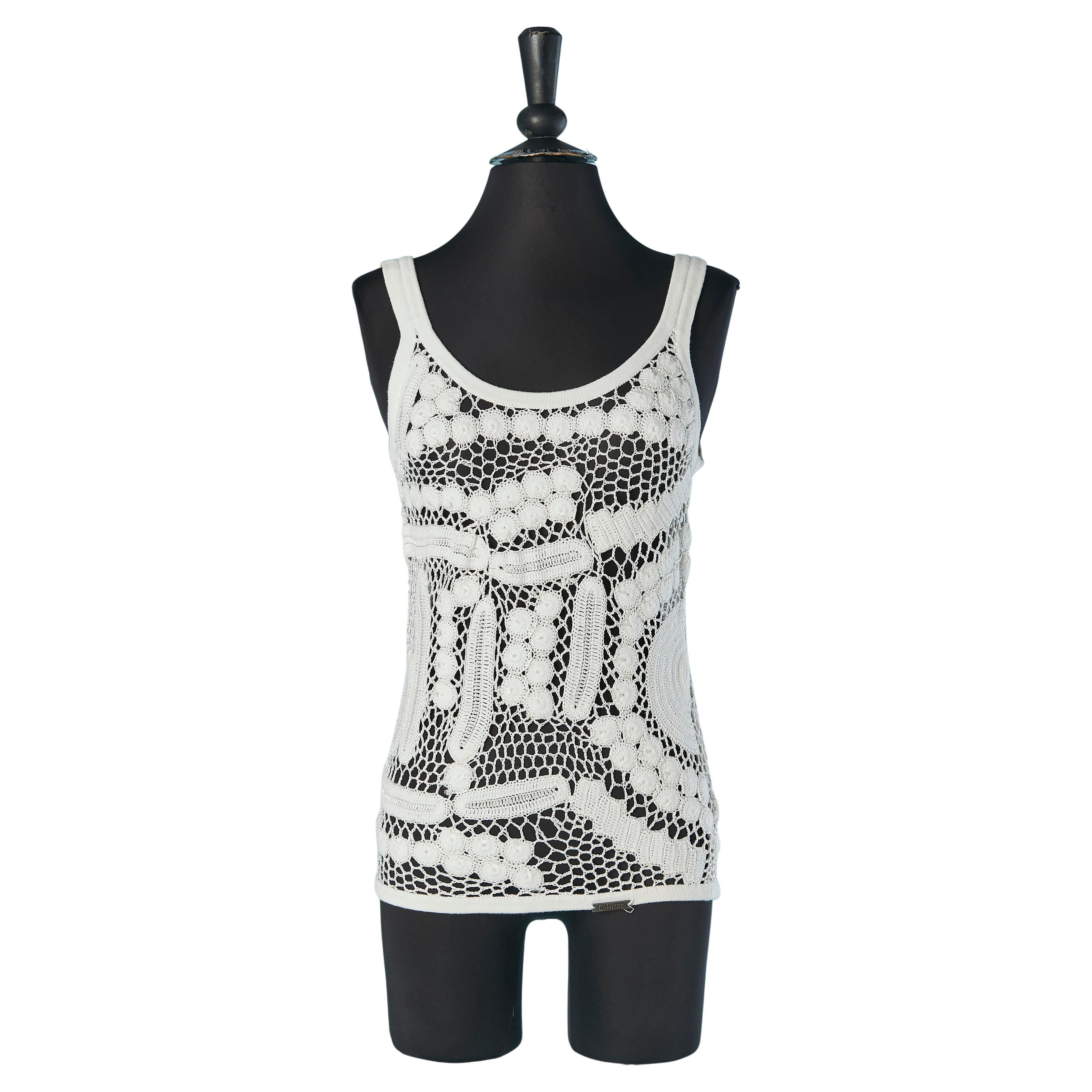 White crochet tank-top GALLIANO For Sale