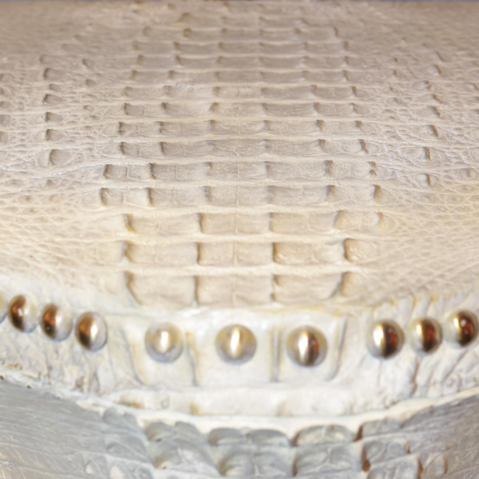 Hand-Crafted White Alligator Chest of Drawers For Sale