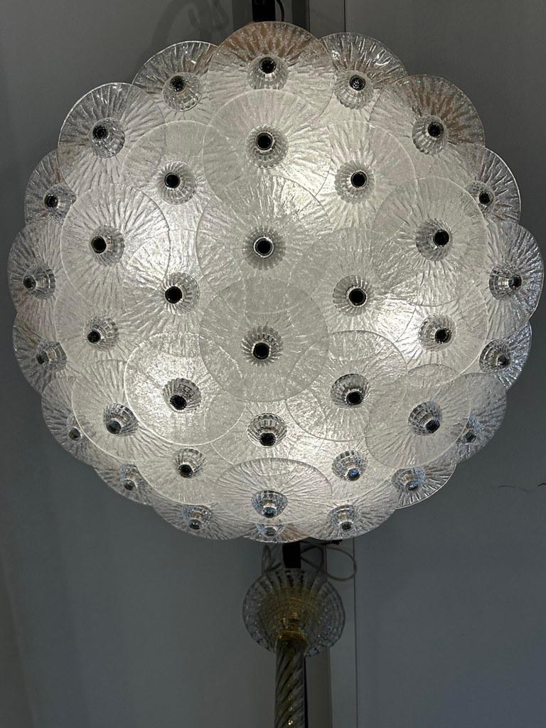 Glass White Crystal Ceiling Light For Sale