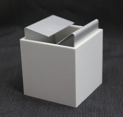 White Cubo Ashtray by Bruno Munari for Danese Milano, circa 1957, Midcentury