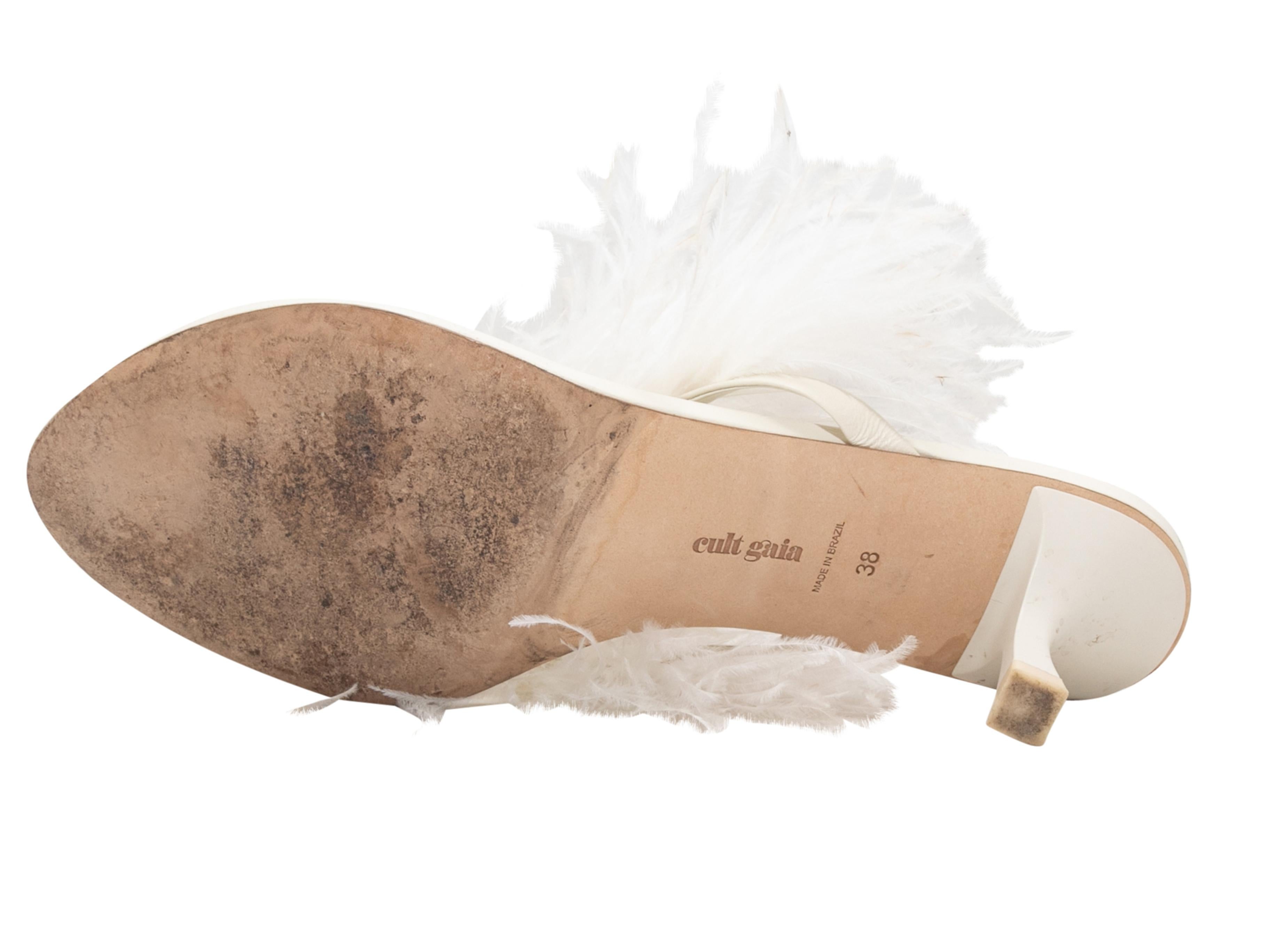 Donna Sandali infradito con tacco in piume di White Cult Gaia taglia 38 in vendita