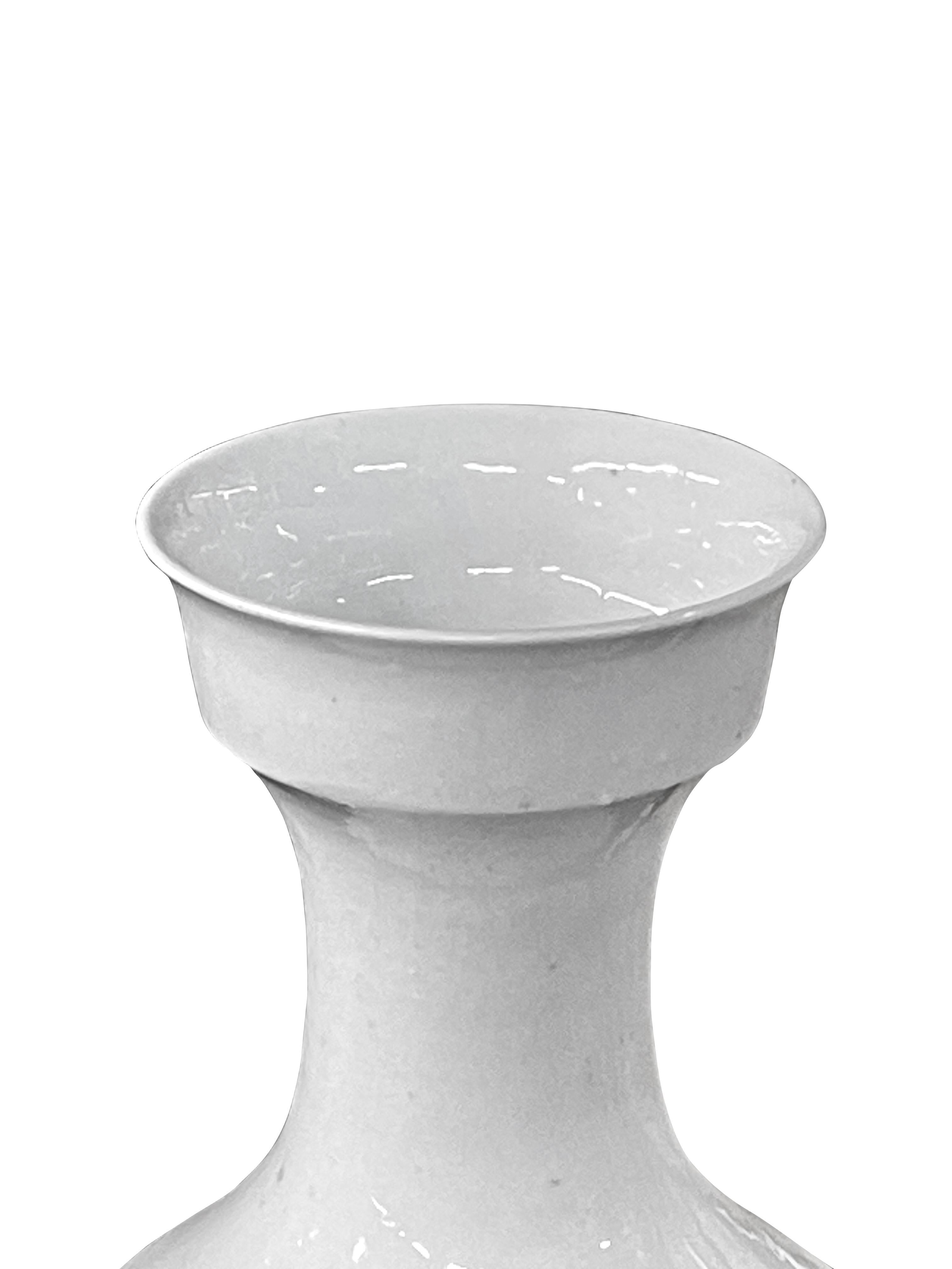White Cup Shape Top Shape Vase, China, Contemporary In New Condition In New York, NY