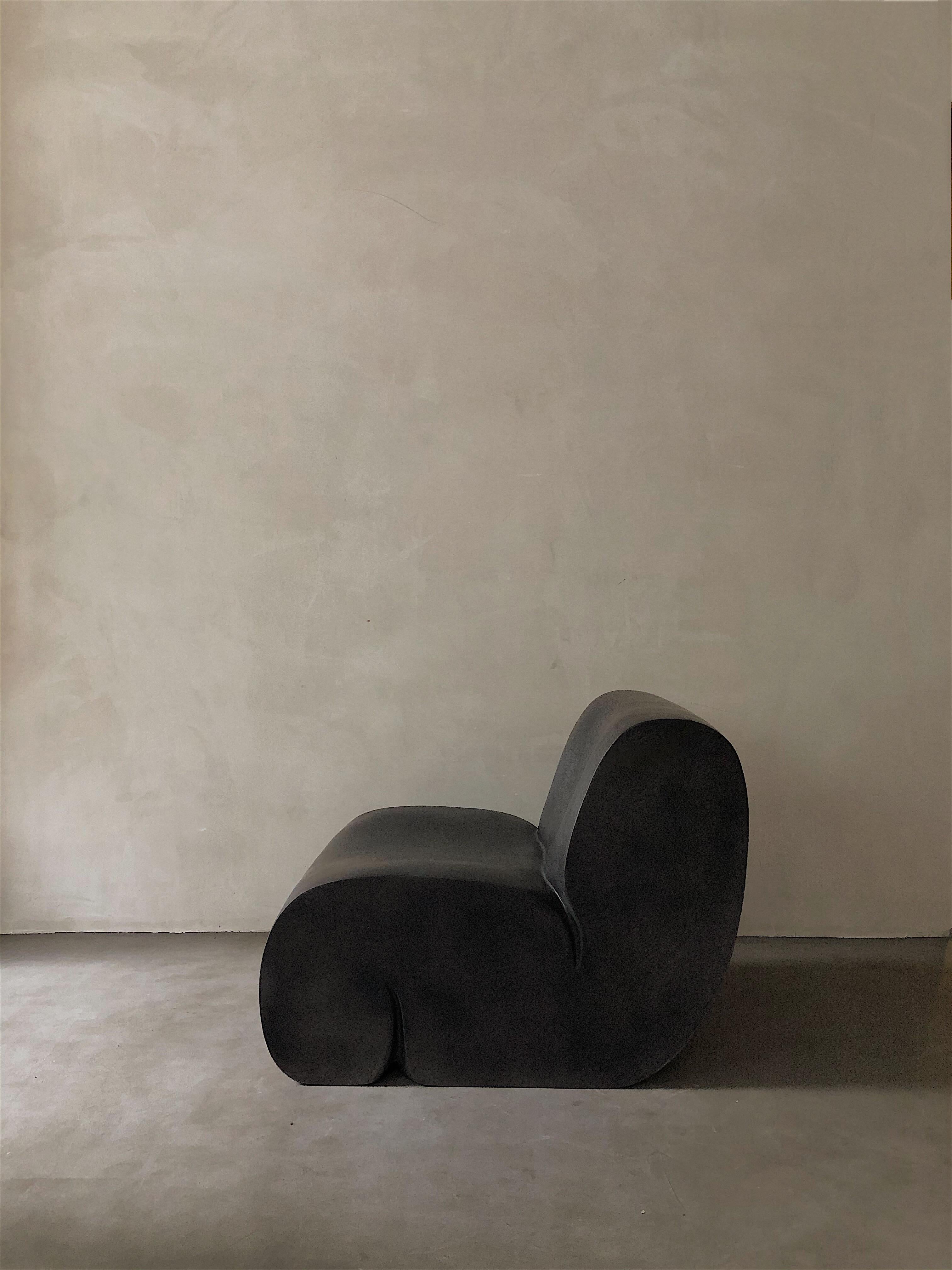 Chinese White Curl Up Lounge Chair by Karstudio