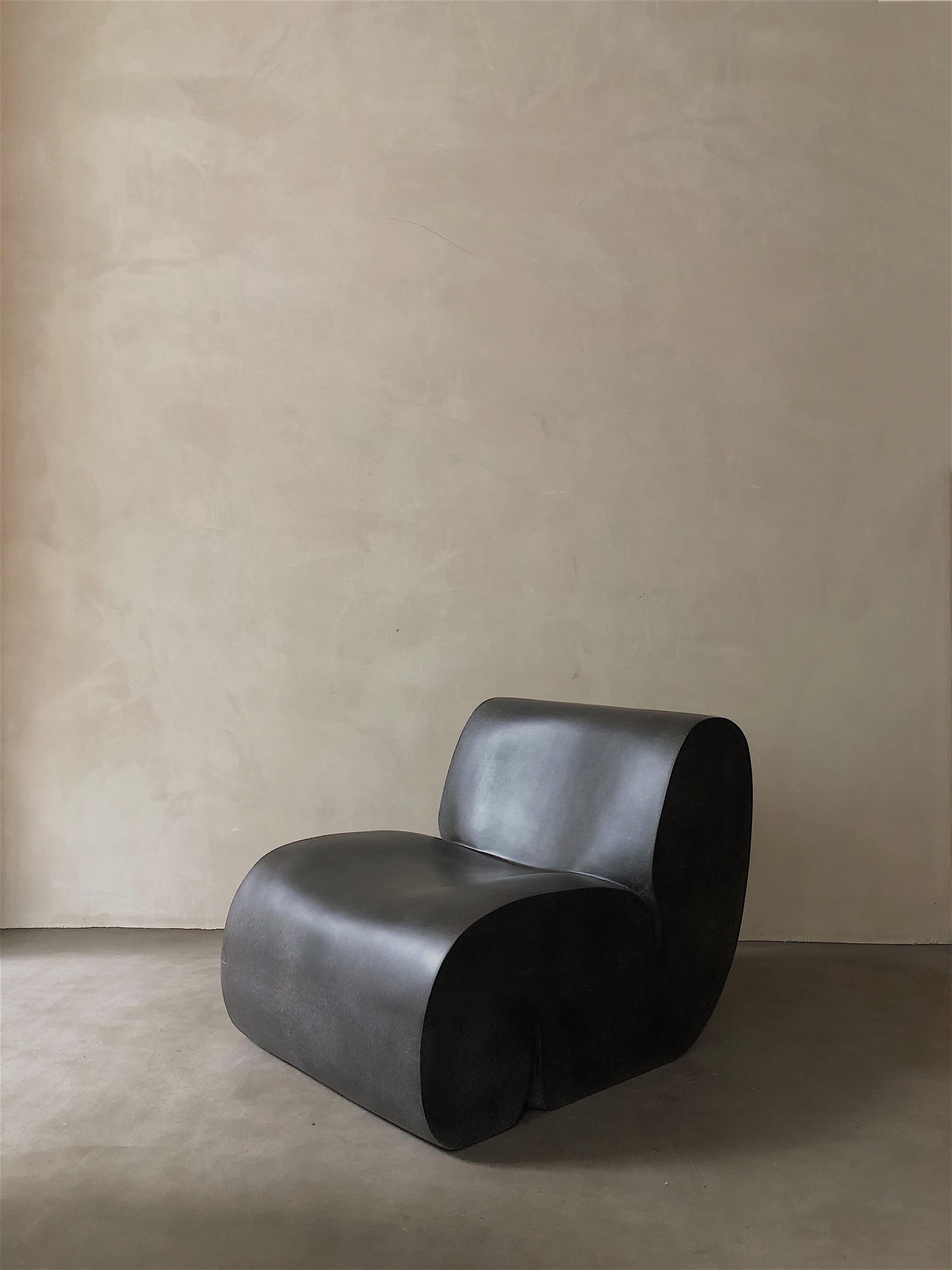Contemporary White Curl Up Lounge Chair by Karstudio