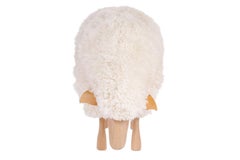 White Curly Wool + Beech Wood Small Grazing Sheep
