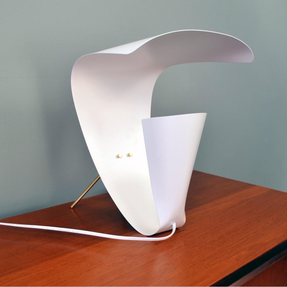 Mid-Century Modern Michel Buffet - White Curved Desk Lamp B201 - IN STOCK! For Sale
