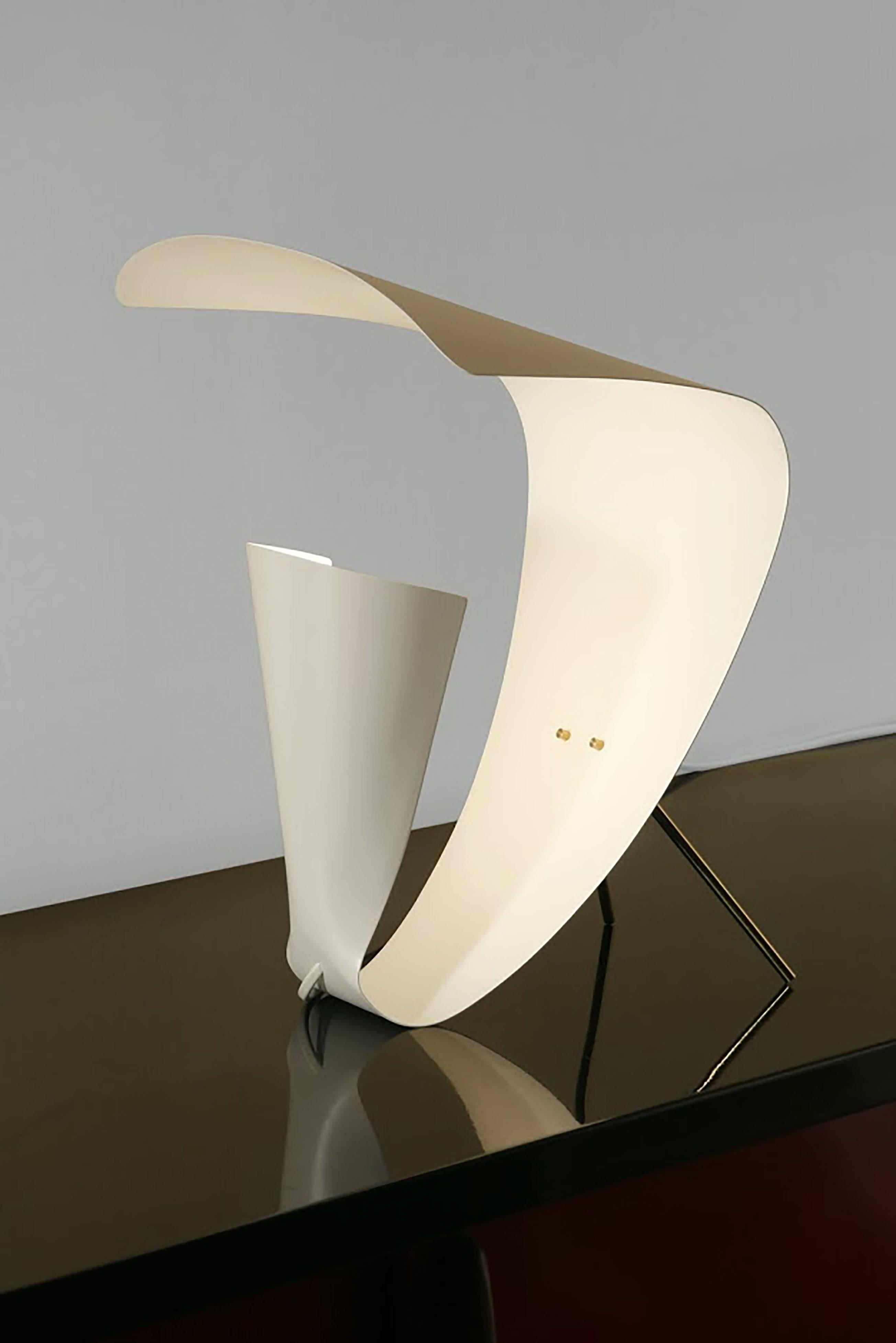 Michel Buffet - White Curved Desk Lamp B201 - IN STOCK! In New Condition For Sale In Stratford, CT