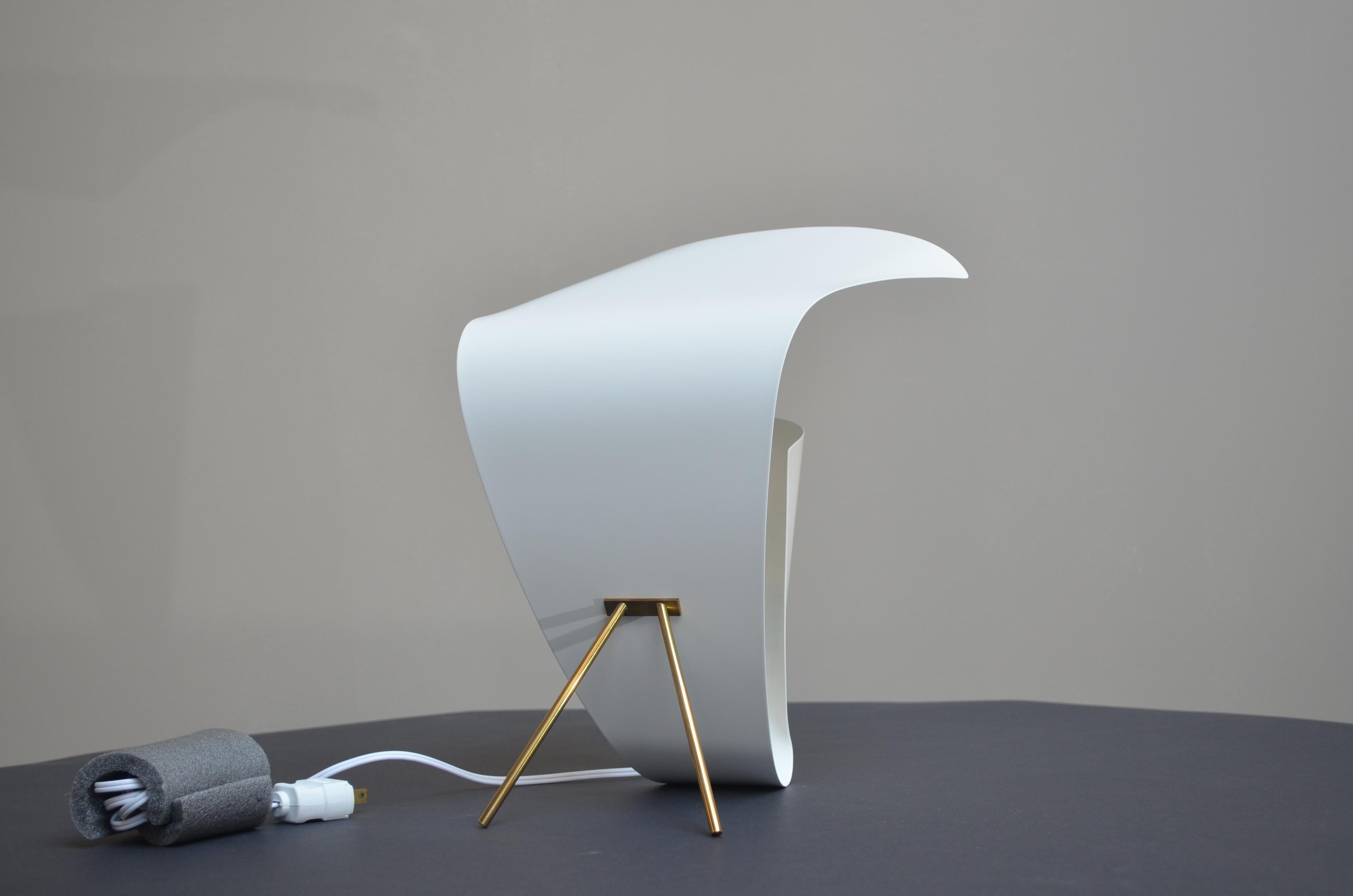 Contemporary Michel Buffet - White Curved Desk Lamp B201 - IN STOCK! For Sale