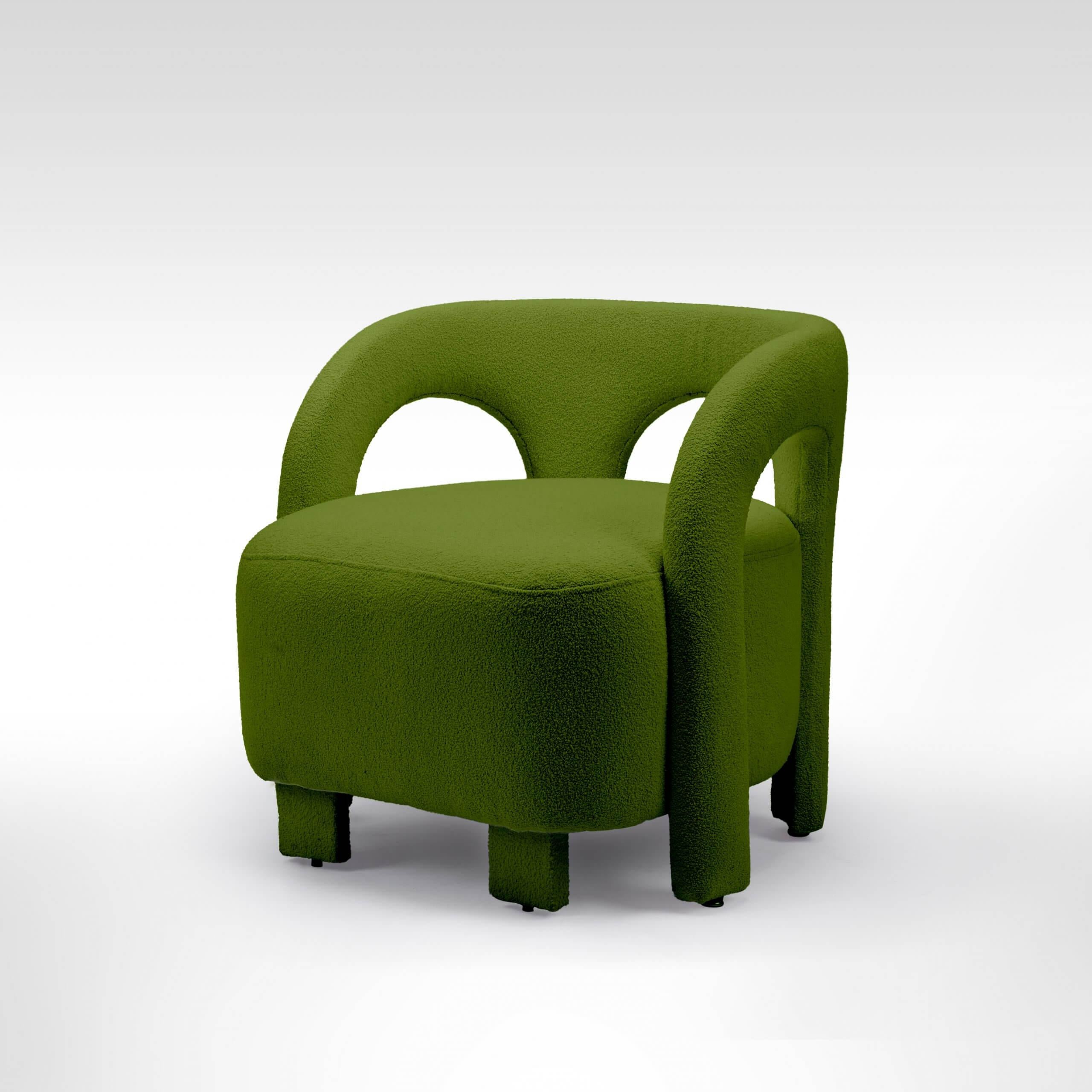 Weißer gebogener gepolsterter Sessel, inspiriert von der ägyptischen nubischen Architektur im Angebot 3