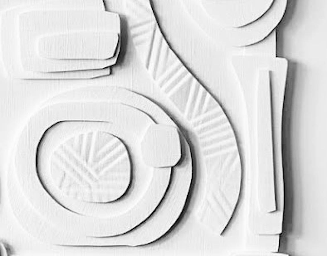 Collage de papel cortado blanco de Nurit Amdur, EE.UU., Contemporáneo Estadounidense en venta