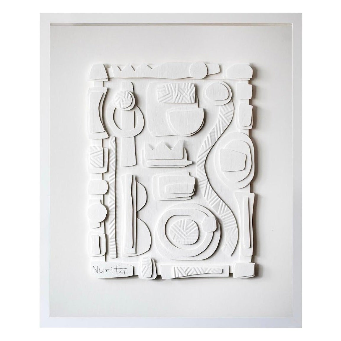 White Cut Paper Collage von Nurit Amdur, USA, Contemporary im Angebot