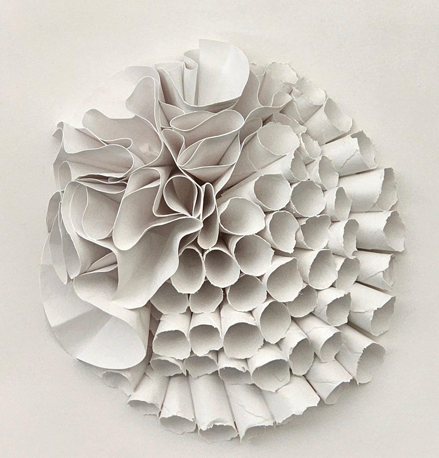 French White Cut Paper Sculpture, France, Contemporary For Sale