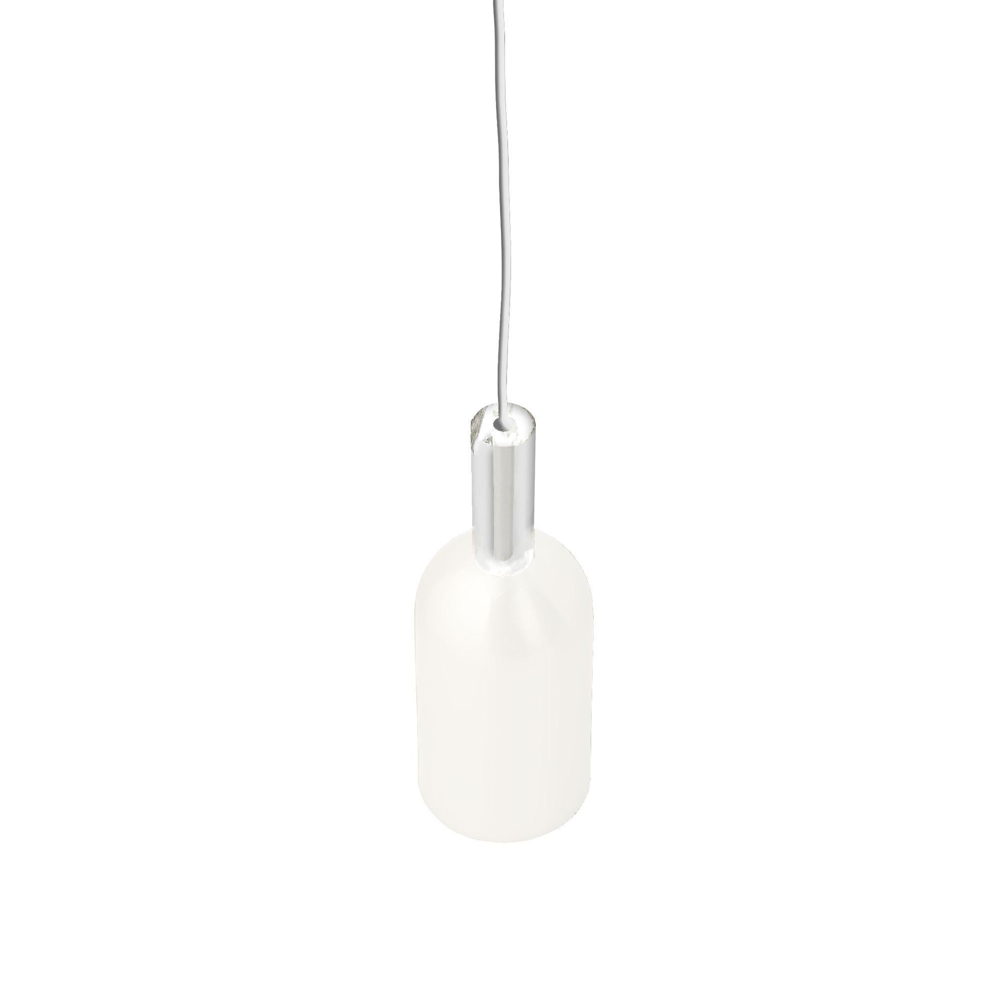 Modern White Cylinder Pendant Lamp For Sale