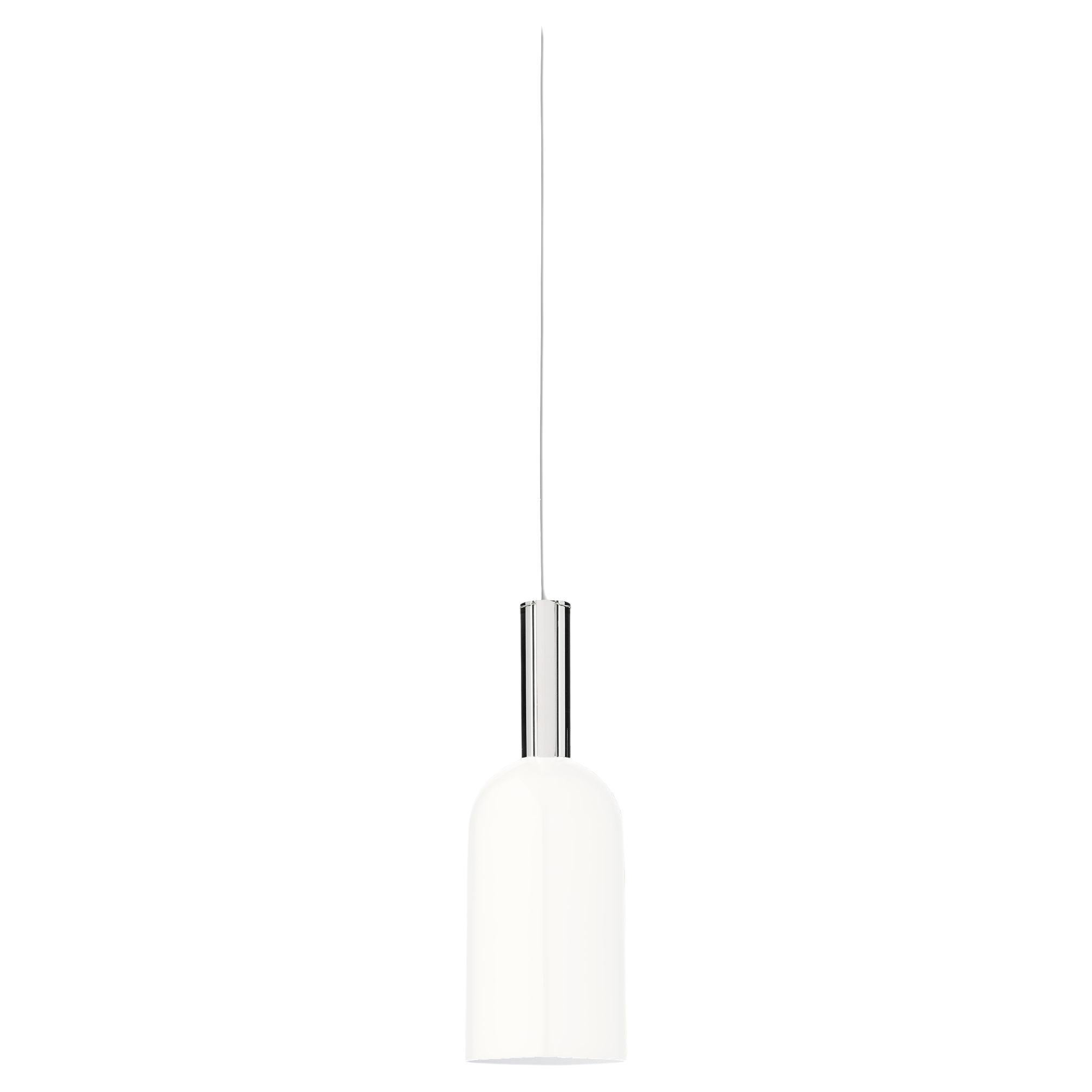 Lampe pendante cylindrique blanche