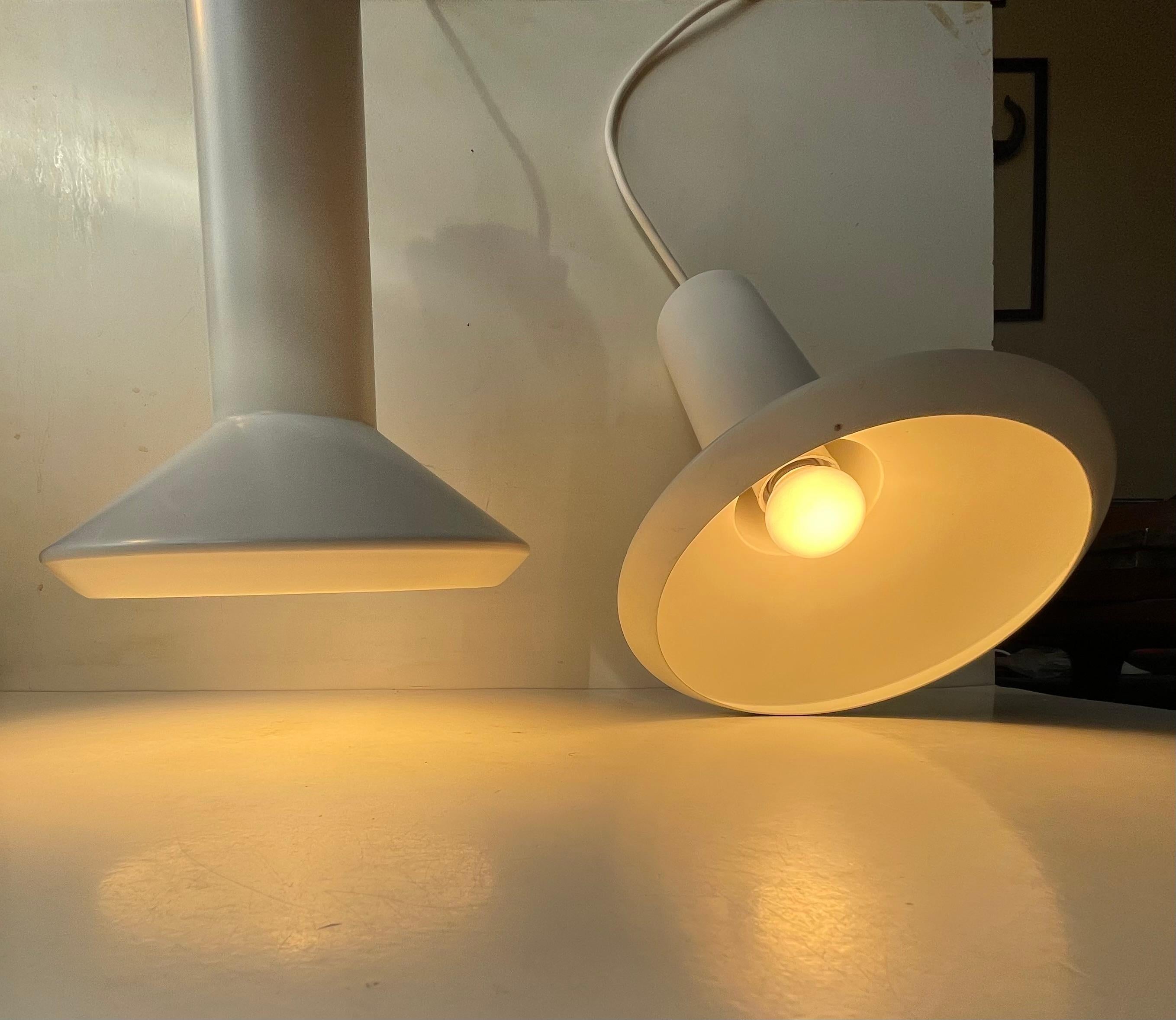 Scandinavo moderno Lampade da soffitto danesi bianche di Sidse Werner per Holmegaard, anni '70 in vendita