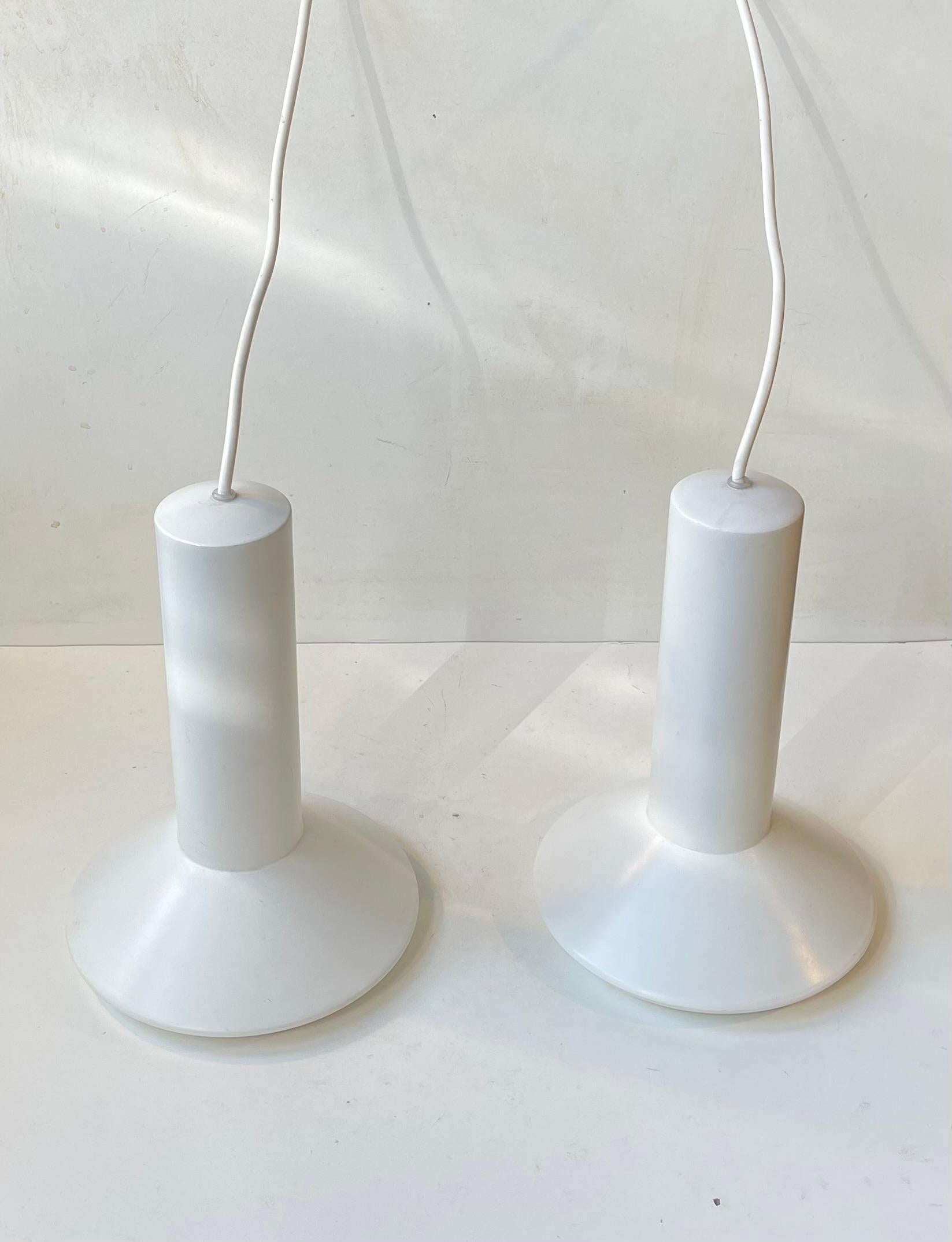 Lampade da soffitto danesi bianche di Sidse Werner per Holmegaard, anni '70 In condizioni buone in vendita a Esbjerg, DK