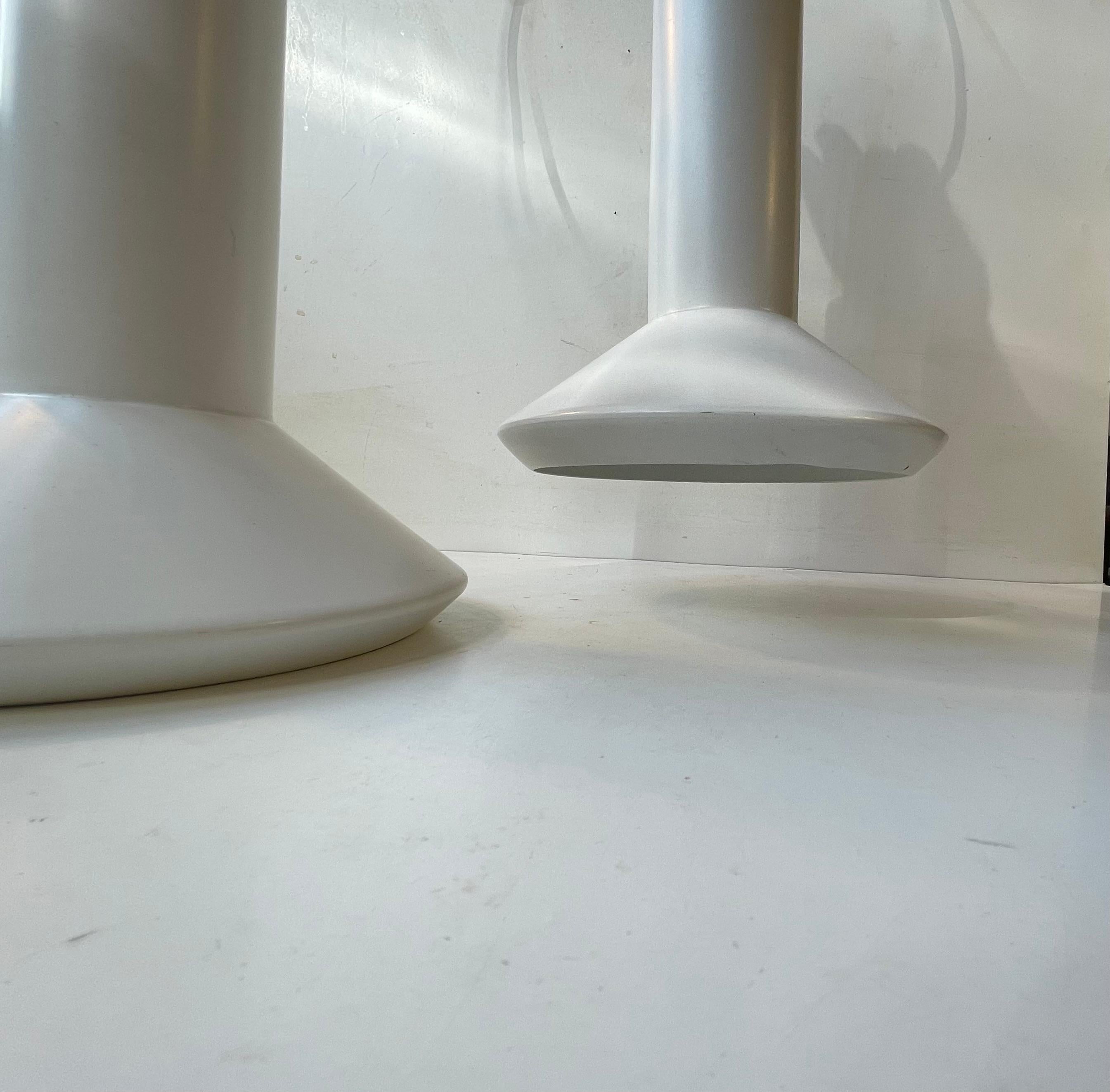 Alluminio Lampade da soffitto danesi bianche di Sidse Werner per Holmegaard, anni '70 in vendita