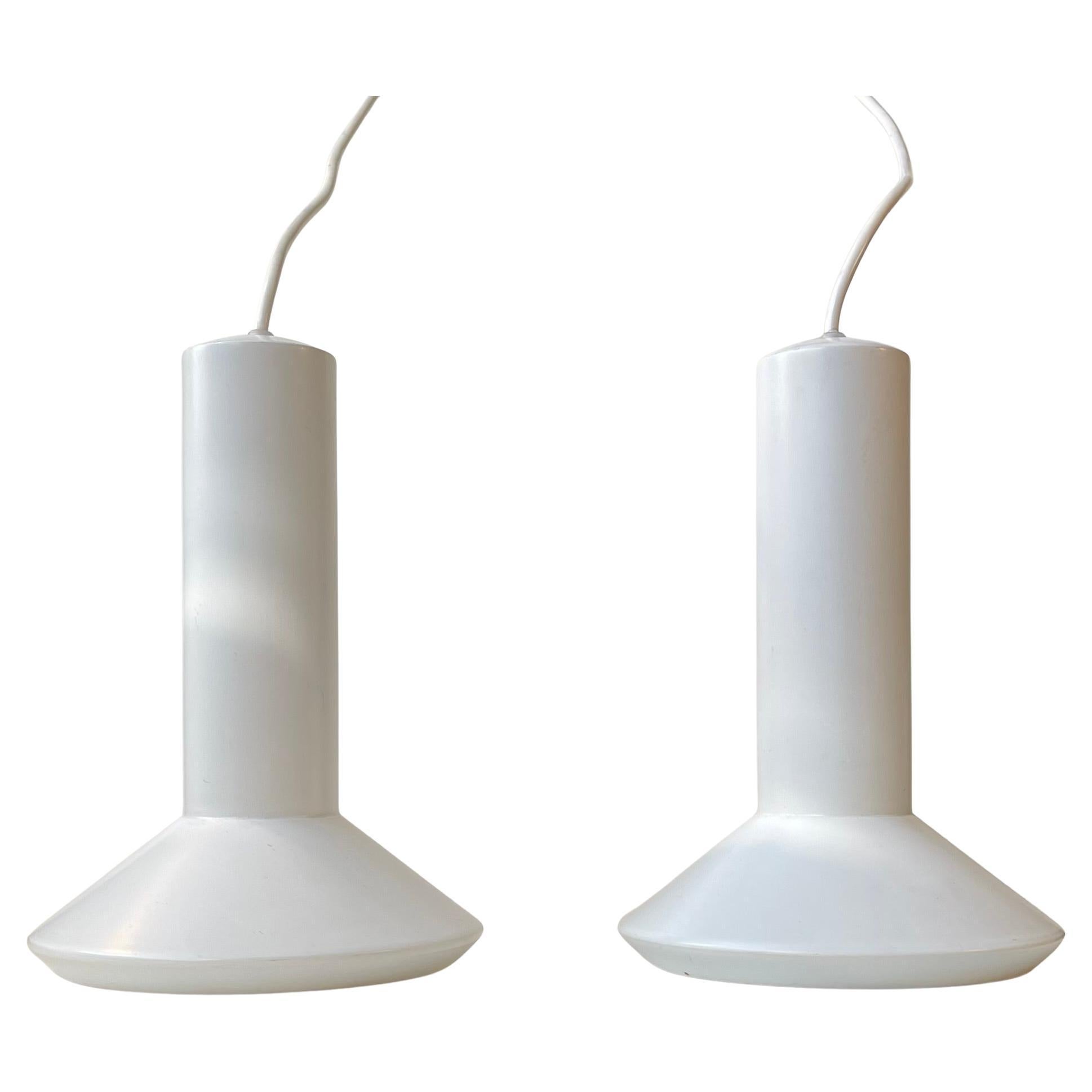 White Danish Ceiling Lamps by Sidse Werner for Holmegaard, 1970s