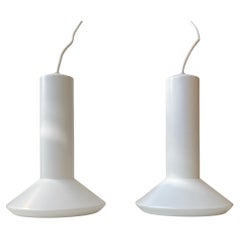 White Danish Ceiling Lamps by Sidse Werner for Holmegaard, 1970s