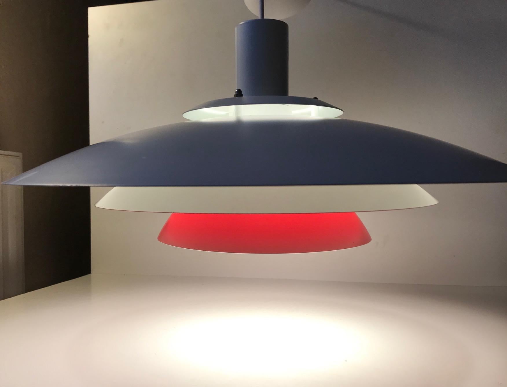 Late 20th Century White Danish Minimalist Ceiling Lamp by Lyskær, 1970s For Sale