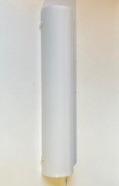 White Danish Minimalist Long Bathroom Wall Sconce by Friis & Moltke for Lampas
