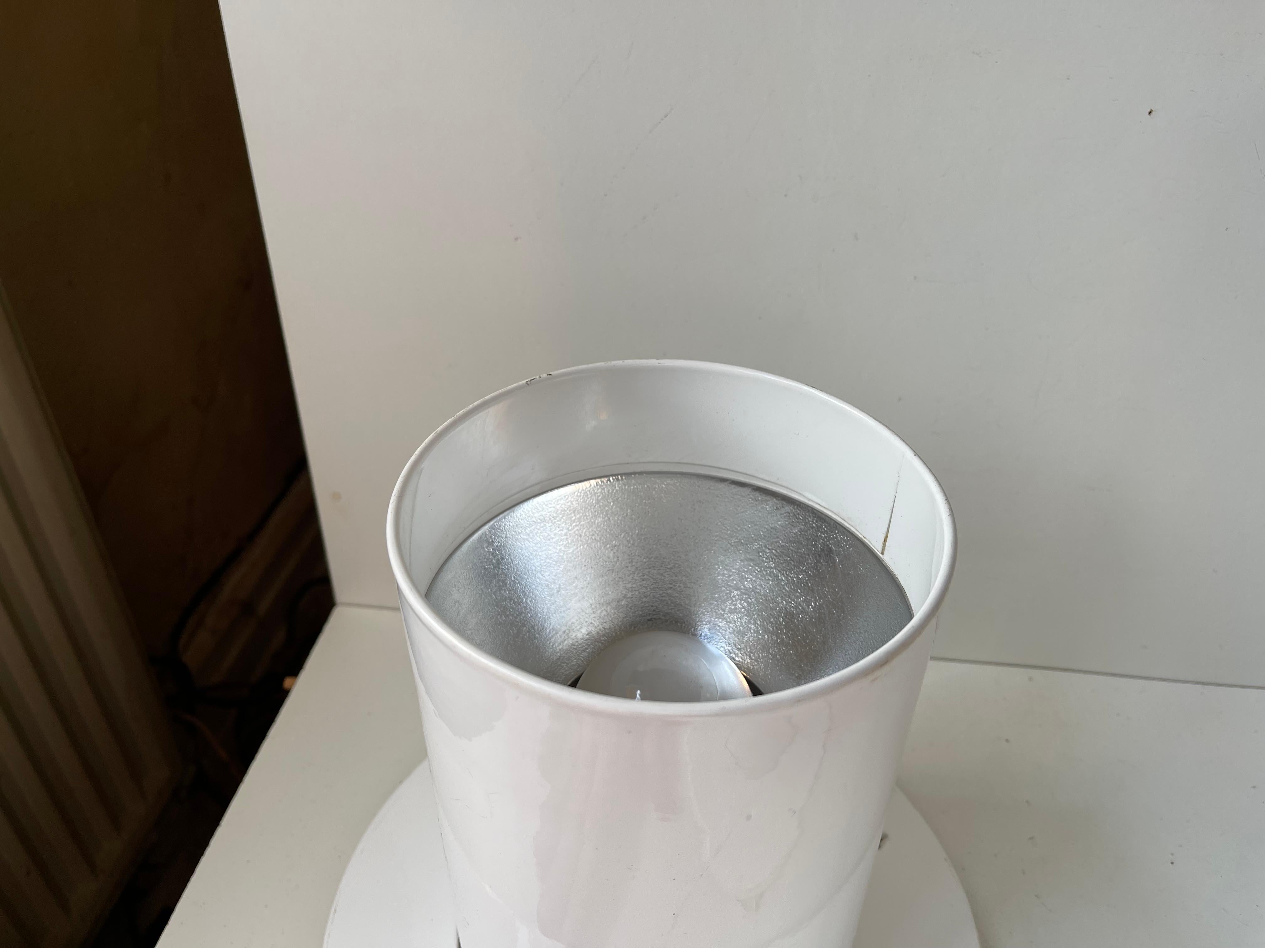 White Danish Minimalist Pipe Flush Mounts by Friis & Moltke for Lampas, 1970s For Sale 1