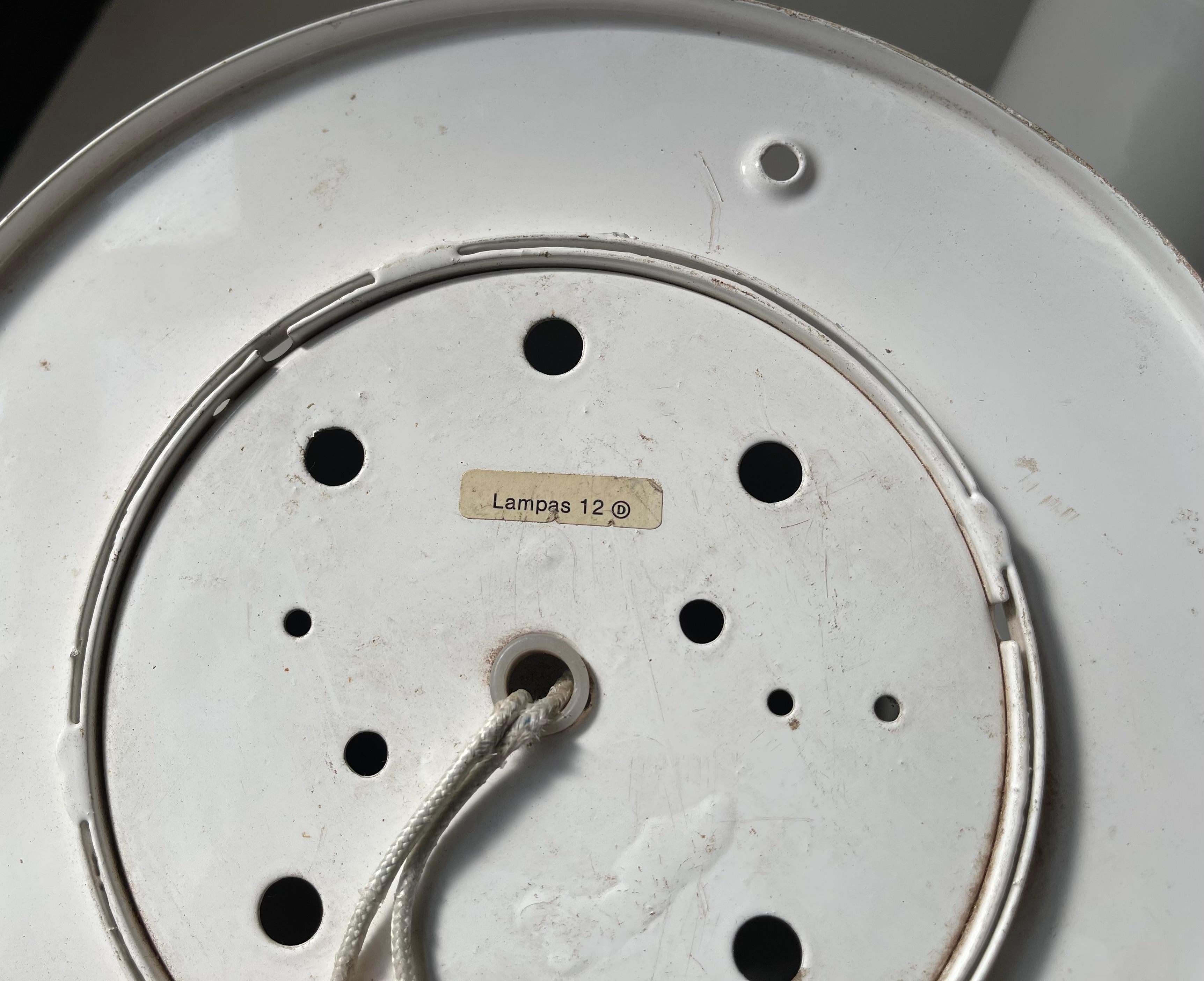 White Danish Minimalist Pipe Flush Mounts by Friis & Moltke for Lampas, 1970s For Sale 3