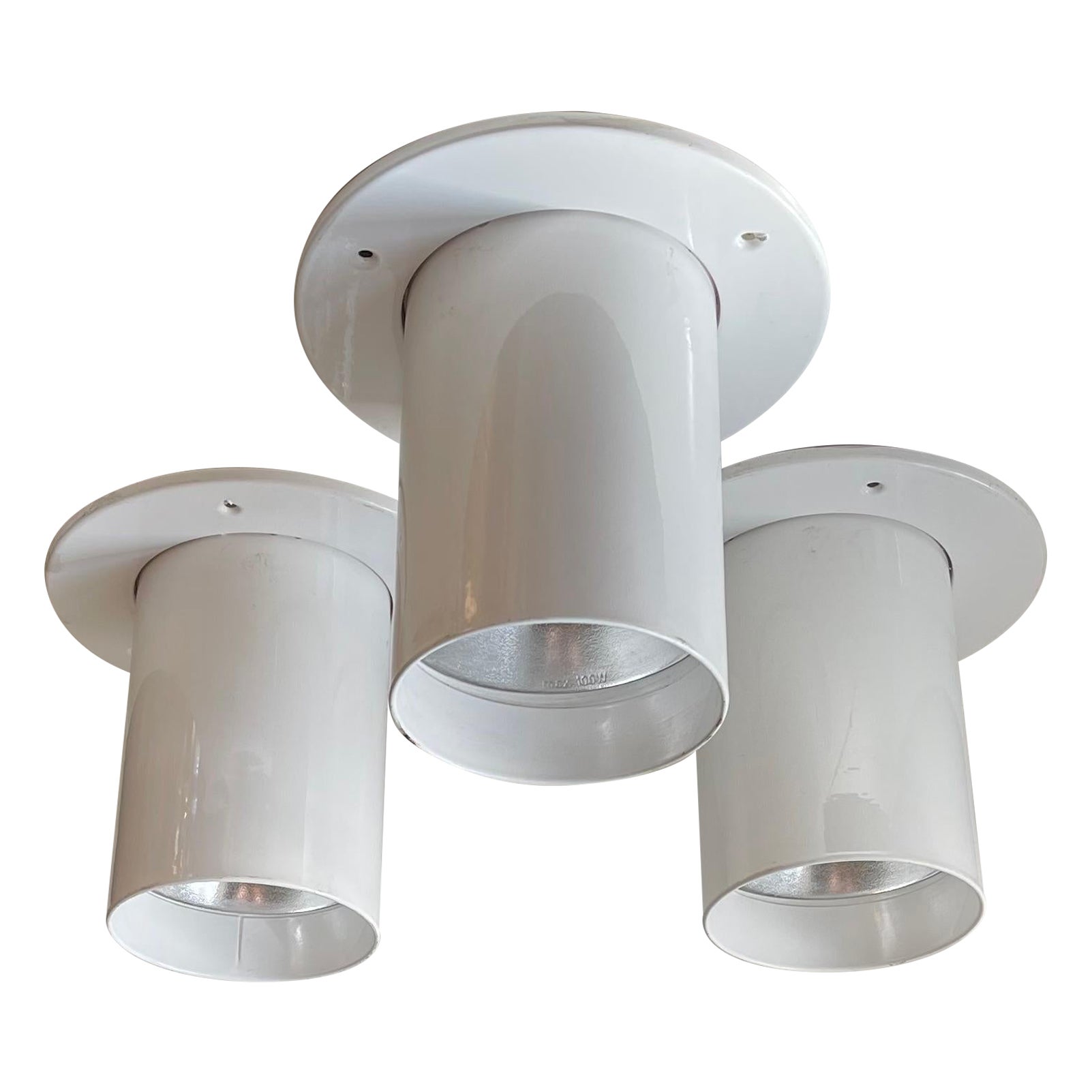 Empotrables de tubo minimalistas daneses blancos de Friis & Moltke para Lampas, años 70 en venta