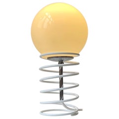 Lampada da tavolo minimalista danese bianca di Bell, anni '80