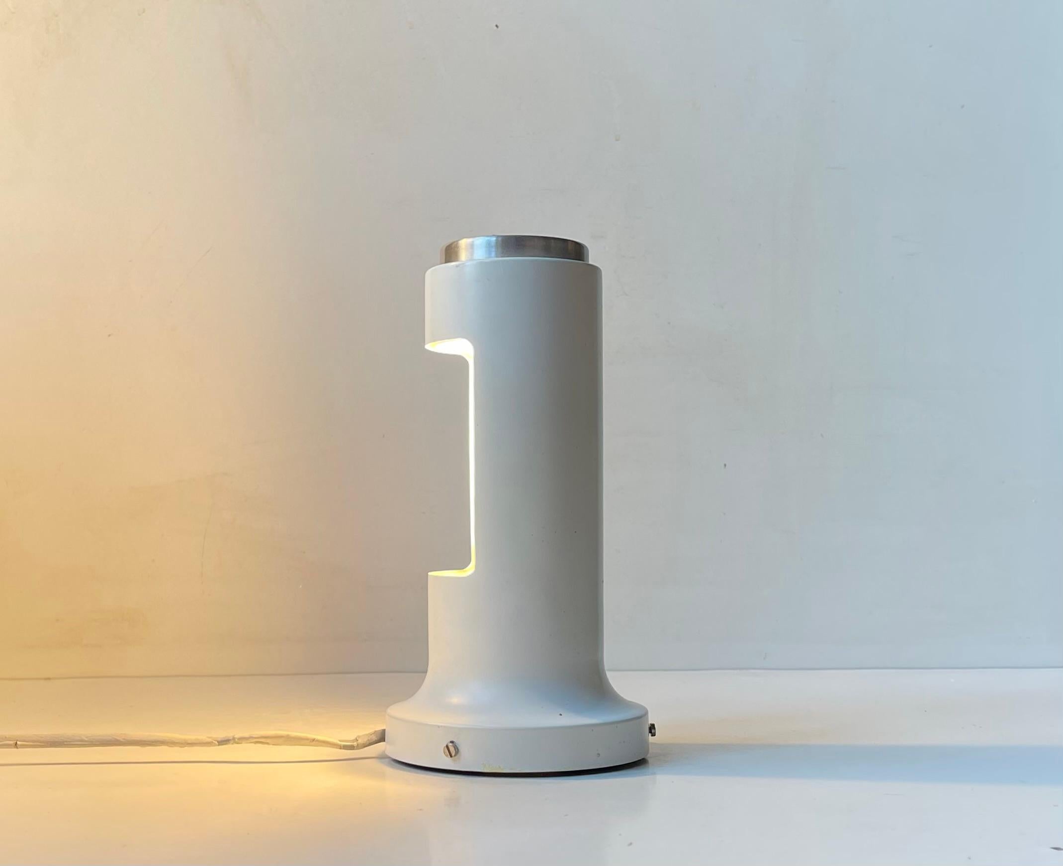 Powder-Coated White Danish Minimalist Wall Sconce by Peter Avondoglio for Fog & Mørup, 1970s For Sale