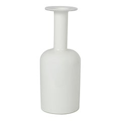 Vase danois blanc par Otto Brauer pour Holmegaard, Danemark, années 1960