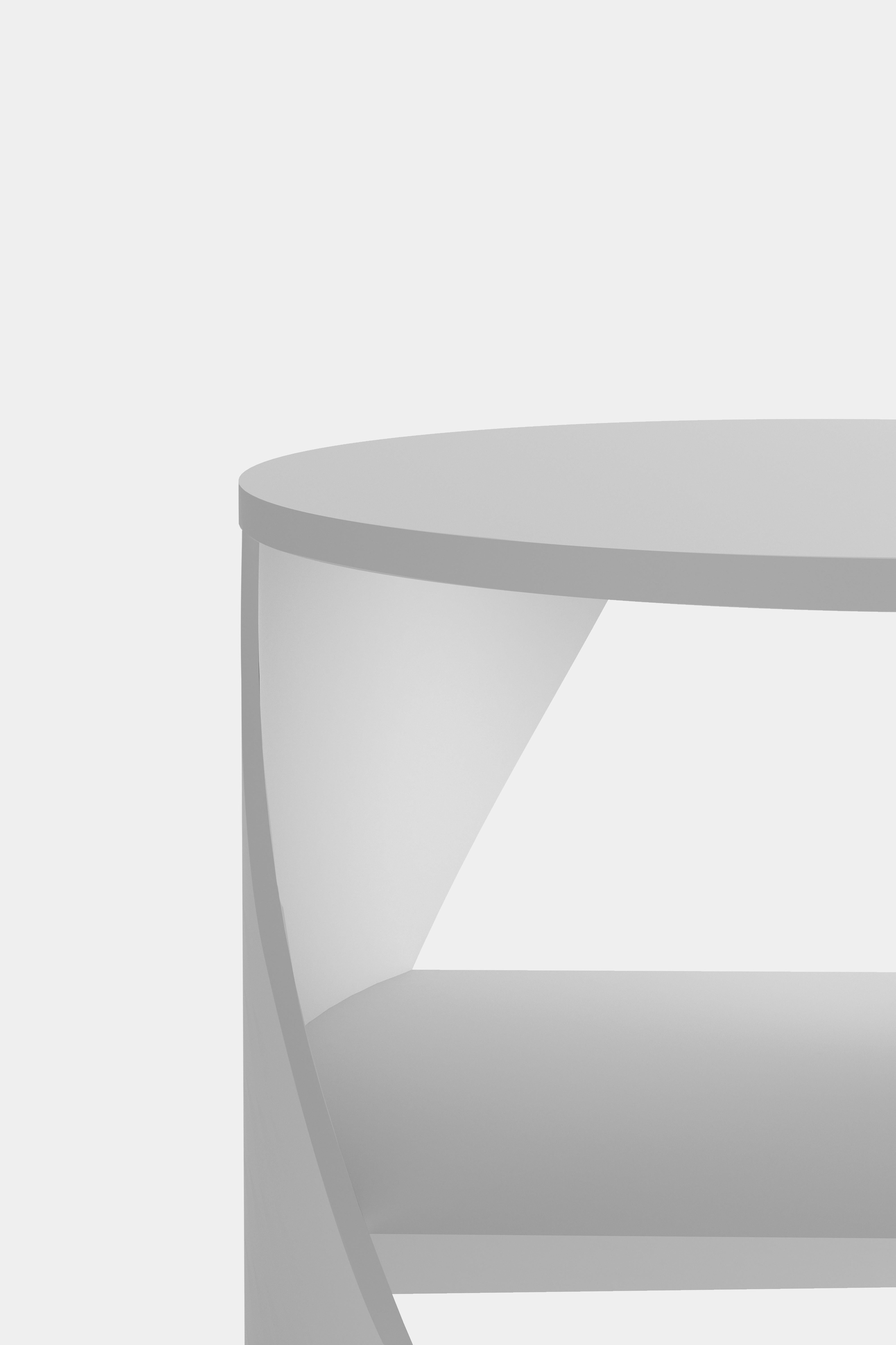 Laqué MYDNA Side Table, table de nuit contemporaine en blanc par Joel Escalona en vente