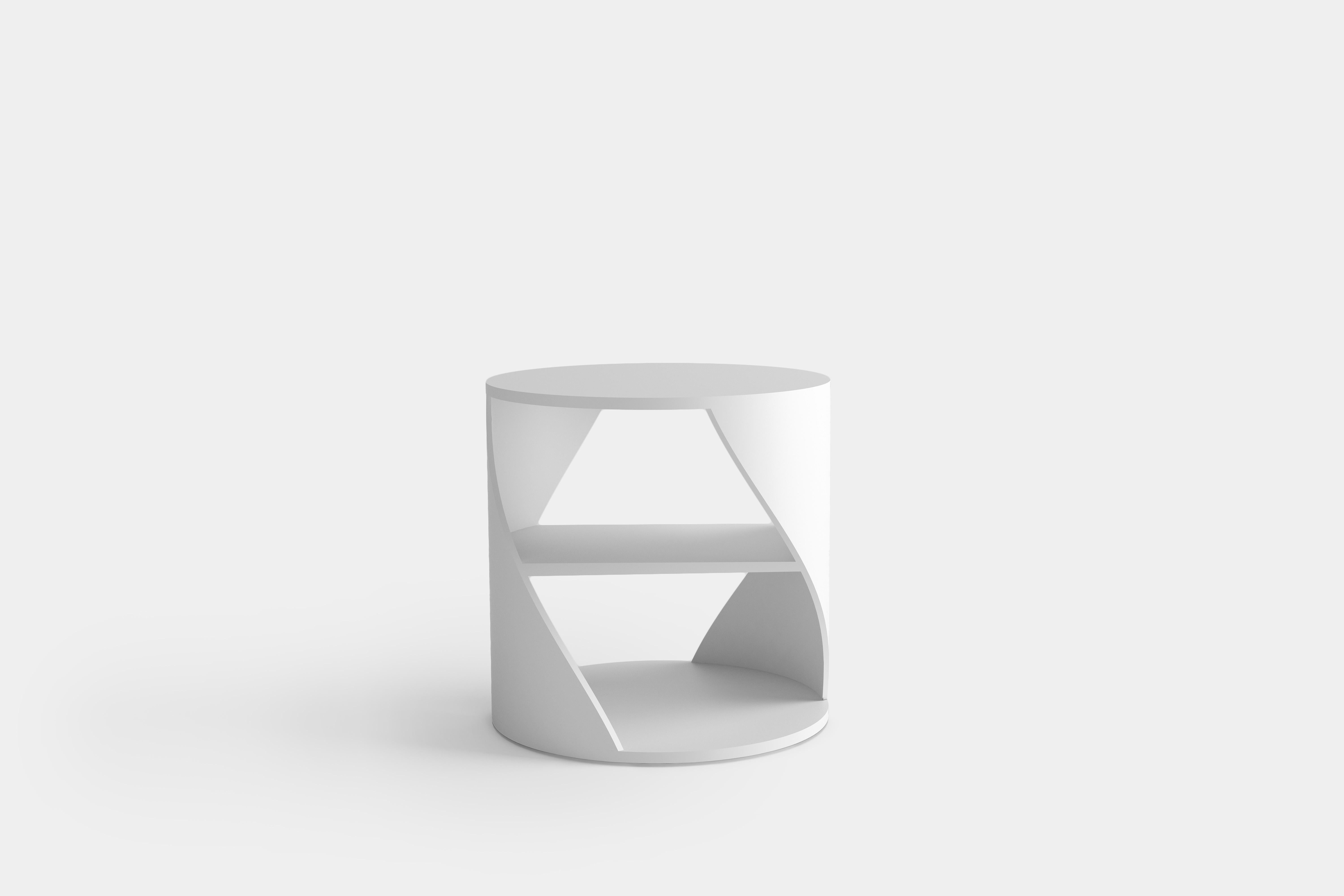 Mexicain MYDNA Side Table, table de nuit contemporaine en blanc par Joel Escalona en vente