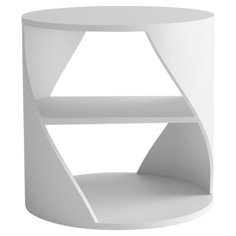 MYDNA Side Table, Contemporary Nightstand in White by Joel Escalona For Sale